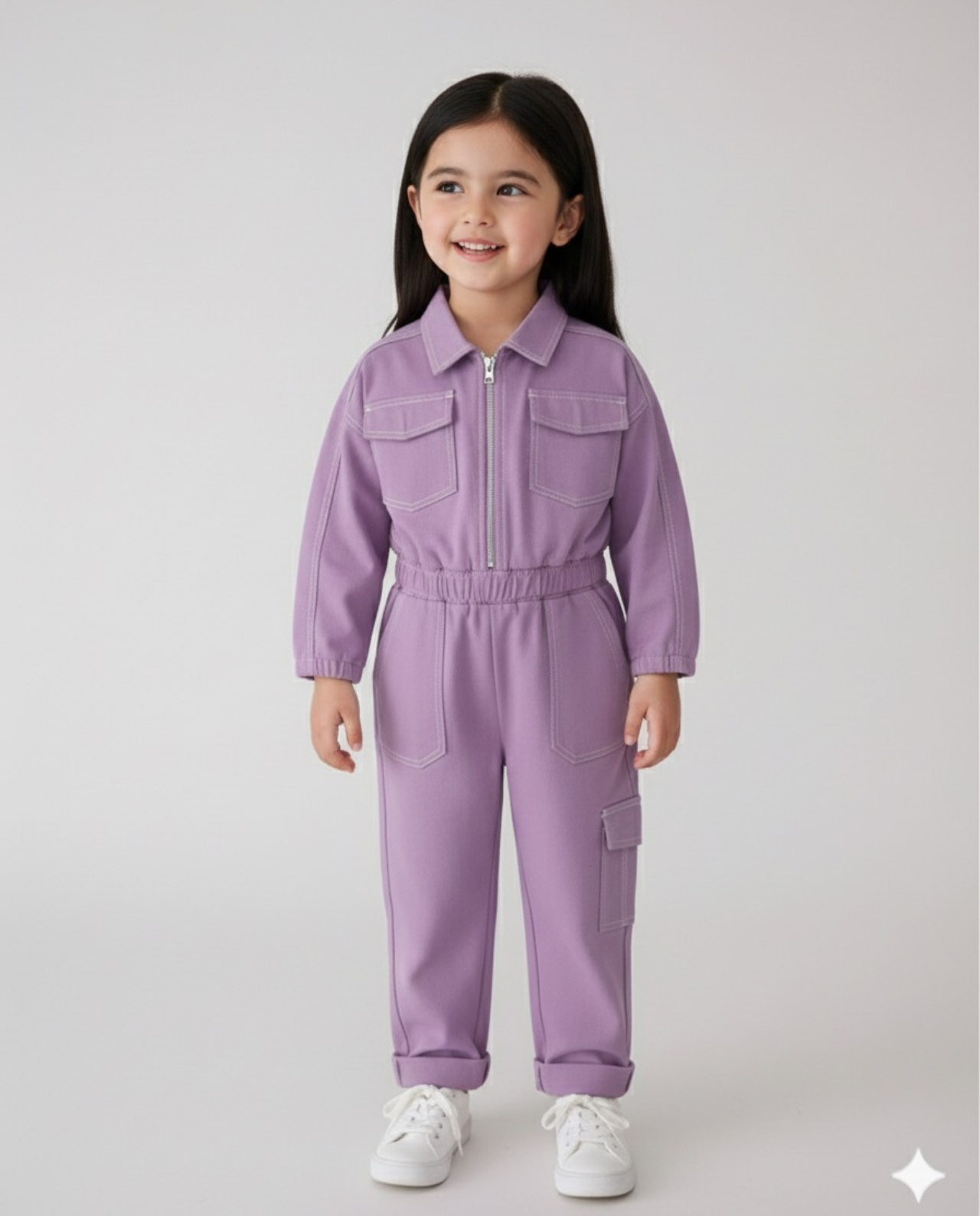 Girl's Lilac Coverall