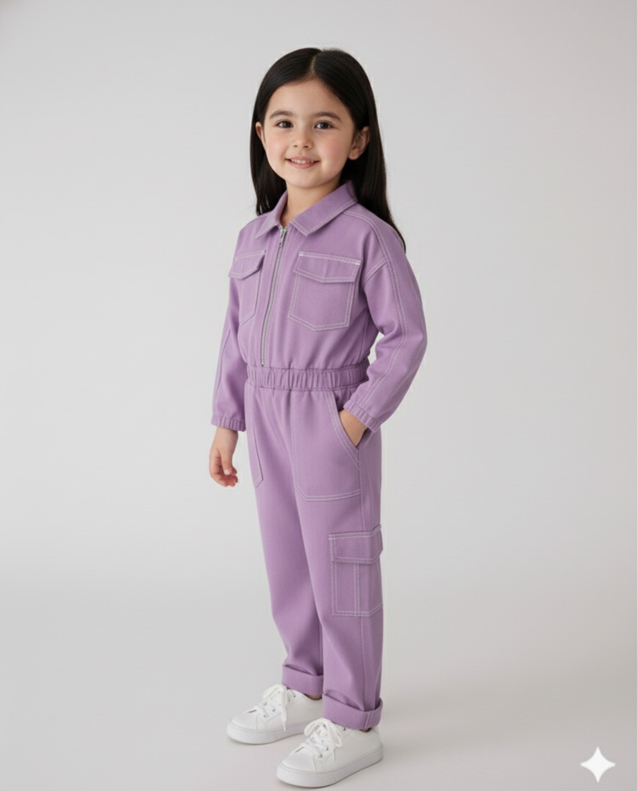 Girl's Lilac Coverall