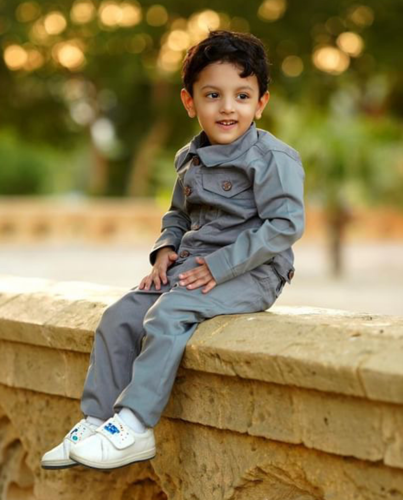 GREY COTTON JACKET AND PANT SET