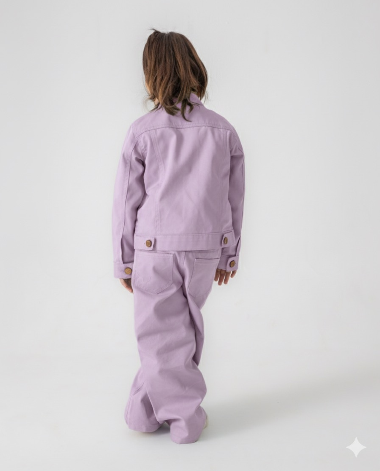 Lilac Trucker Jacket and Wide Legged Pant Set