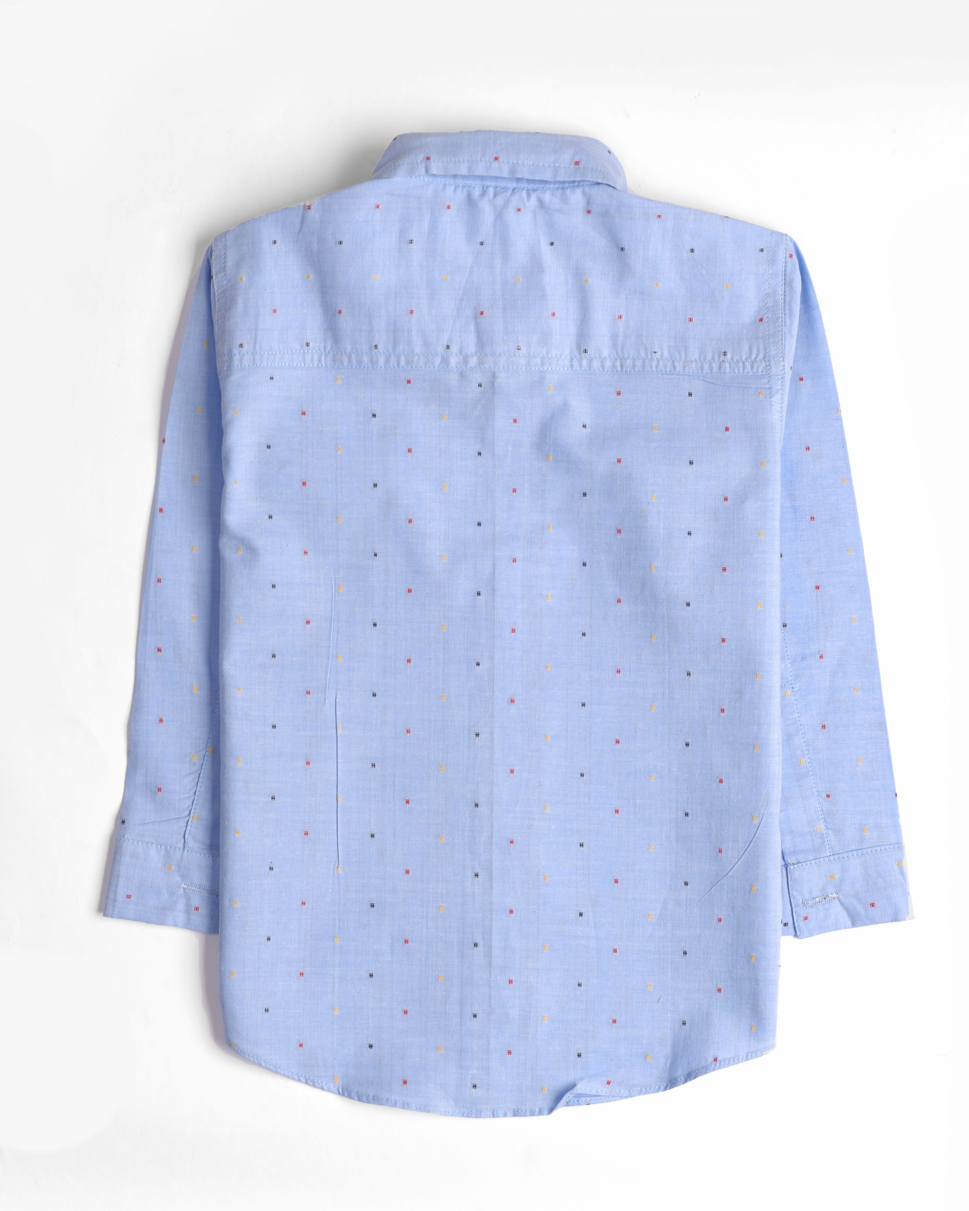 FULL SLEEVES BLUE MULTI DOTTED SHIRT