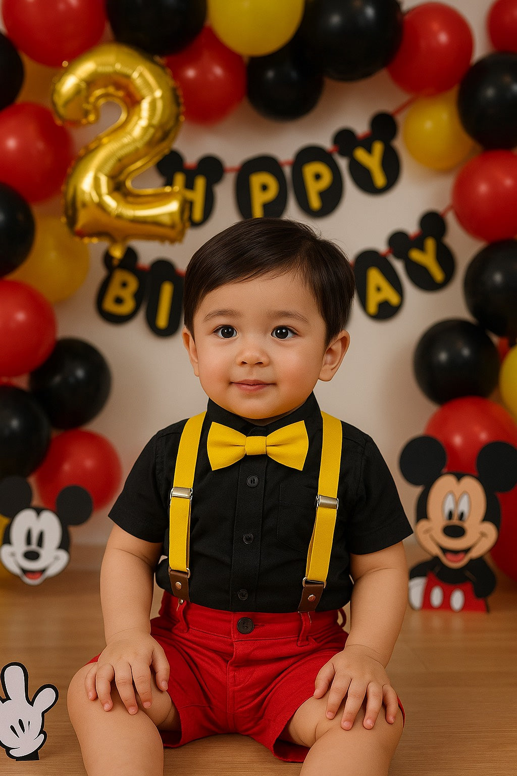 4 Pc Mickey Mouse Themed Short Set