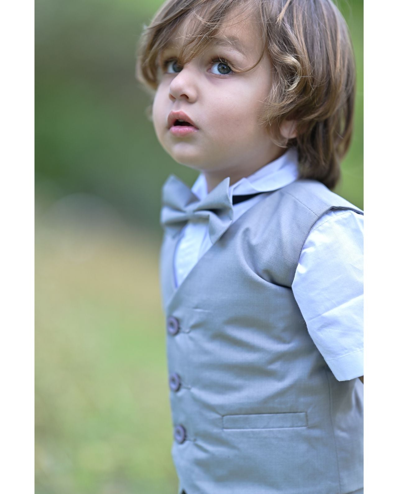 Grey Single Buttoned Waistcoat & Short Set