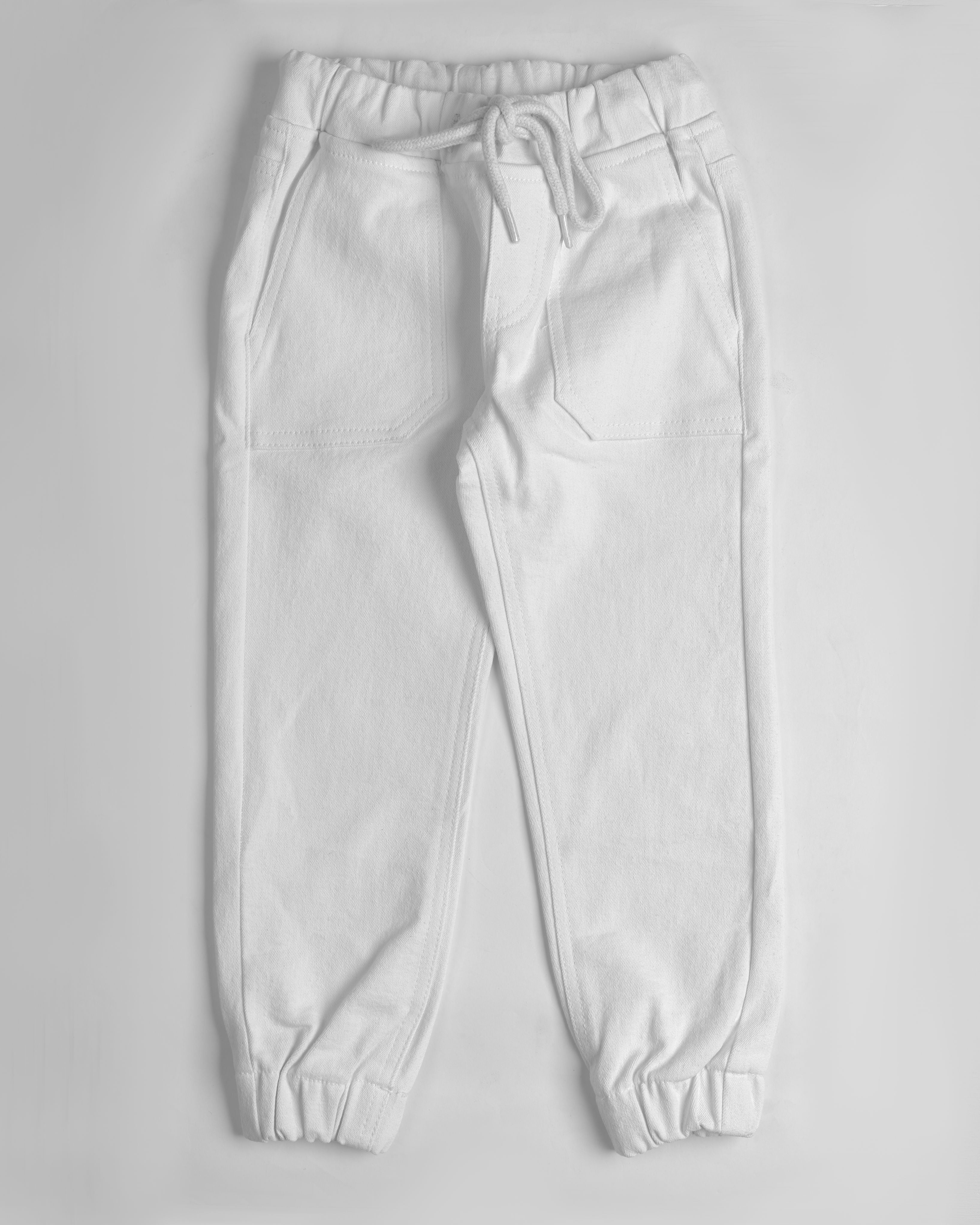 White jogger jeans