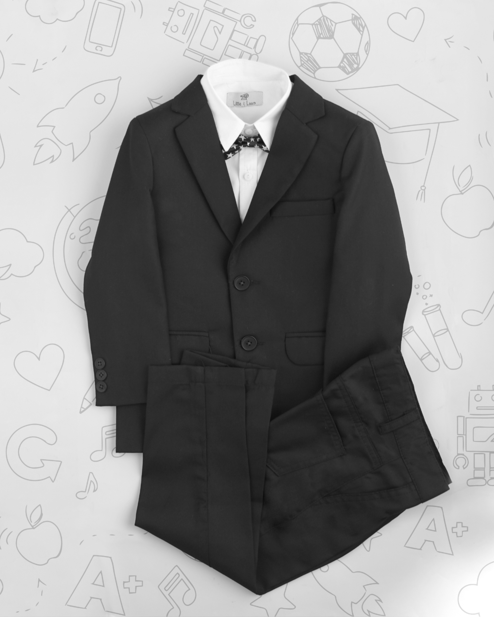 Boys’ 4-Piece Black Blazer Suit – Formal Outfit Set