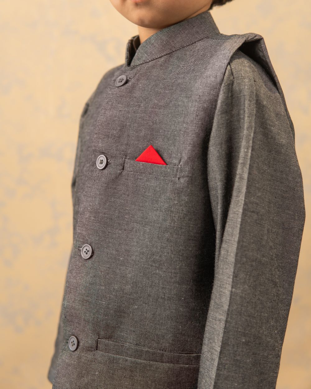 GREY KURTA, TROUSER WITH WAIST COAT (SET)