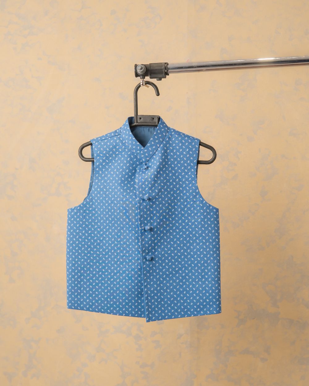 Blue waistcoat with motifs