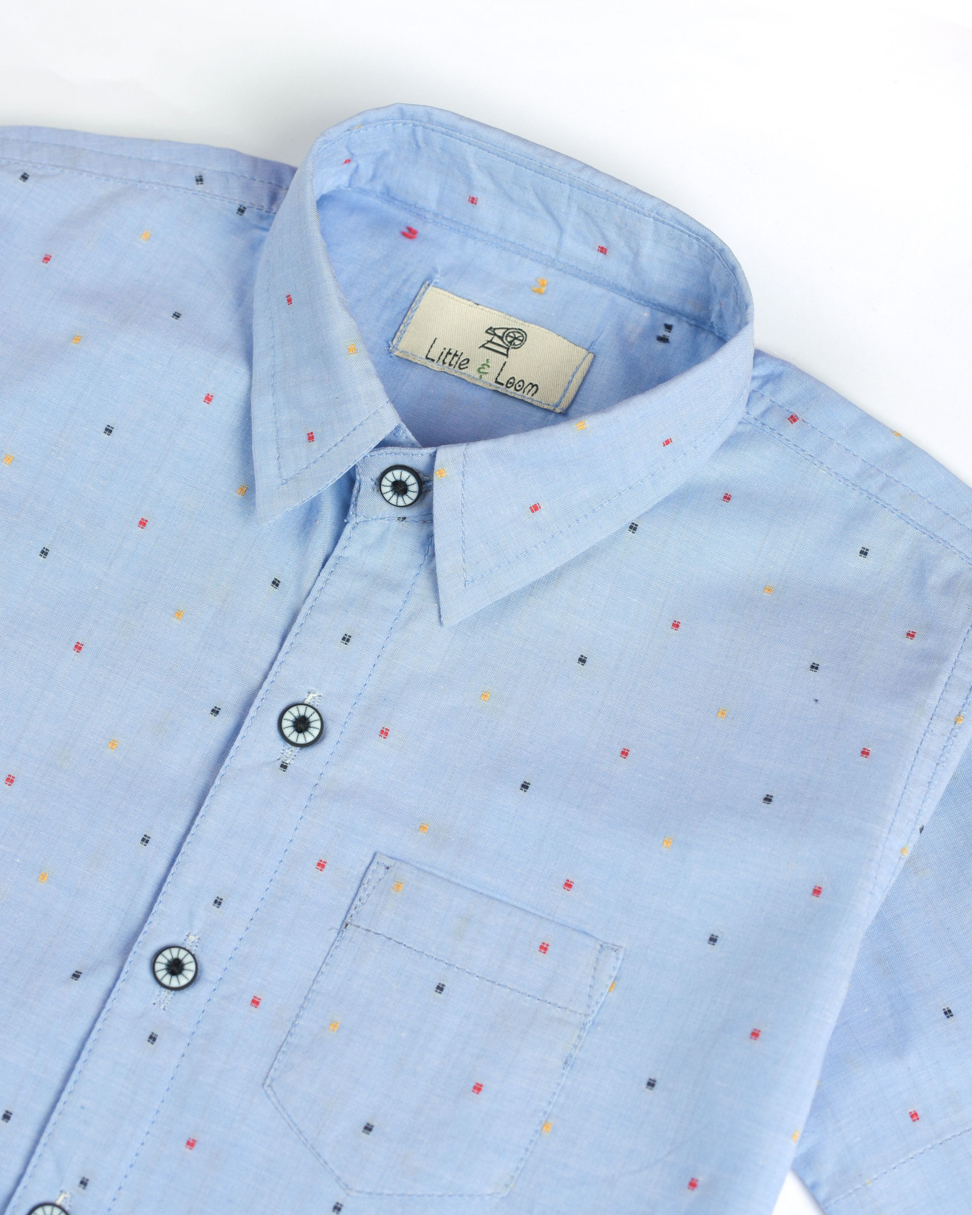 Multi dotted blue shirt