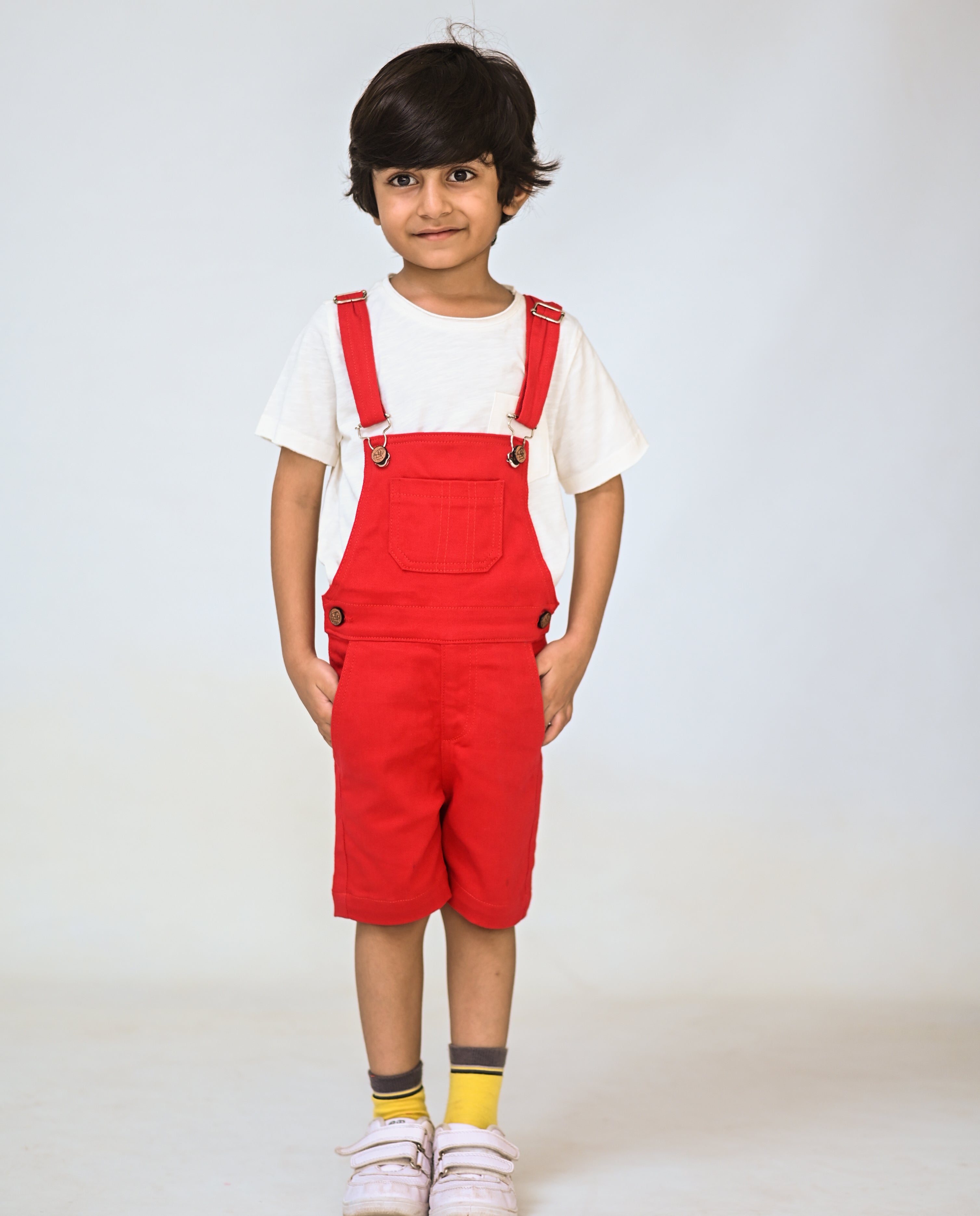 Red short dungaree