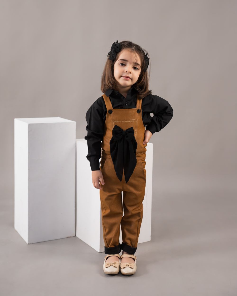 Brown Glitter Girls Jumpsuit