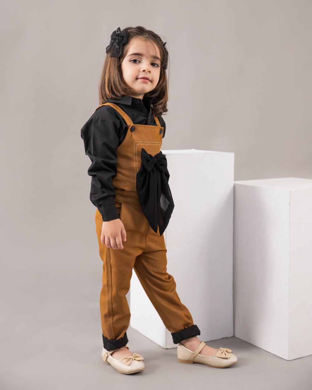 Brown Glitter Girls Jumpsuit