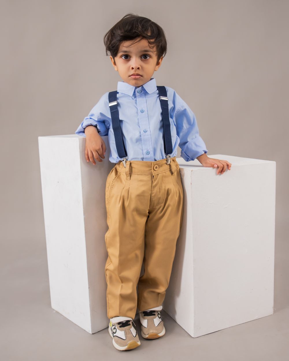 Beige & Blue Dapper Set