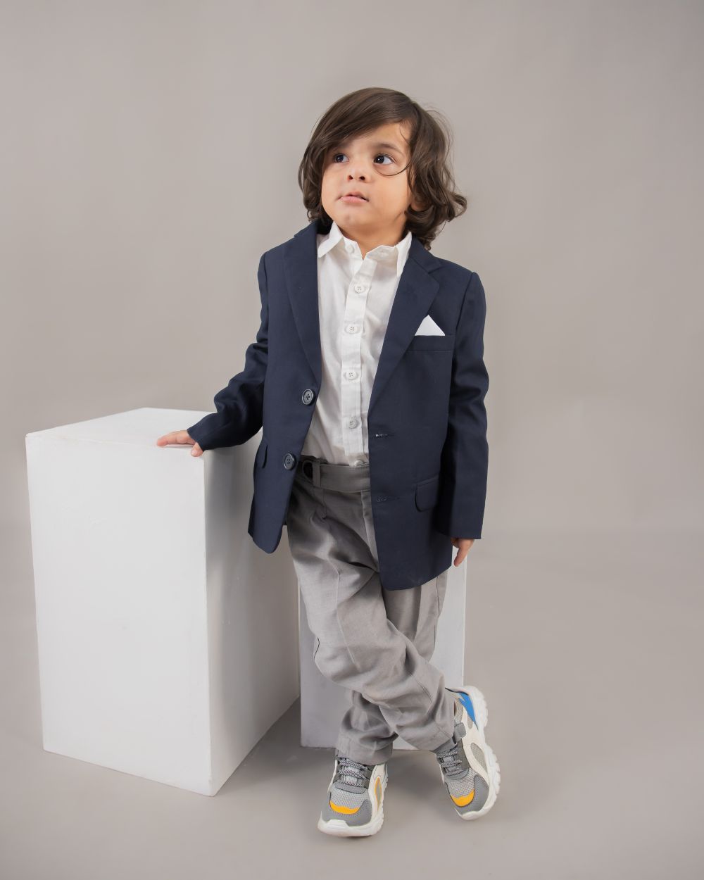 Boys Navy Blue Blazer Suit Set