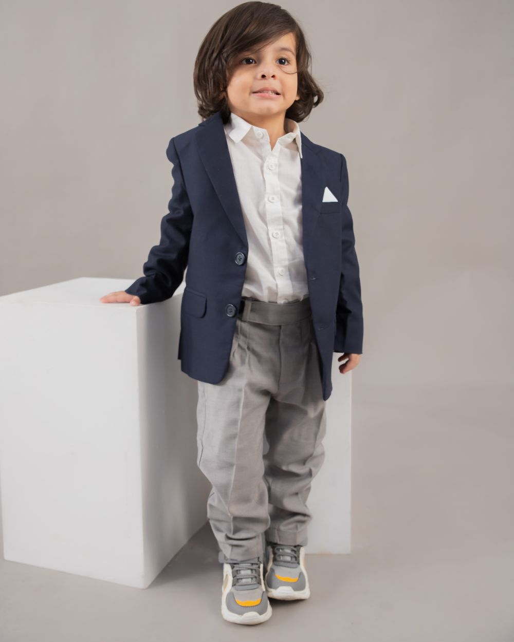 Boys Navy Blue Blazer Suit Set