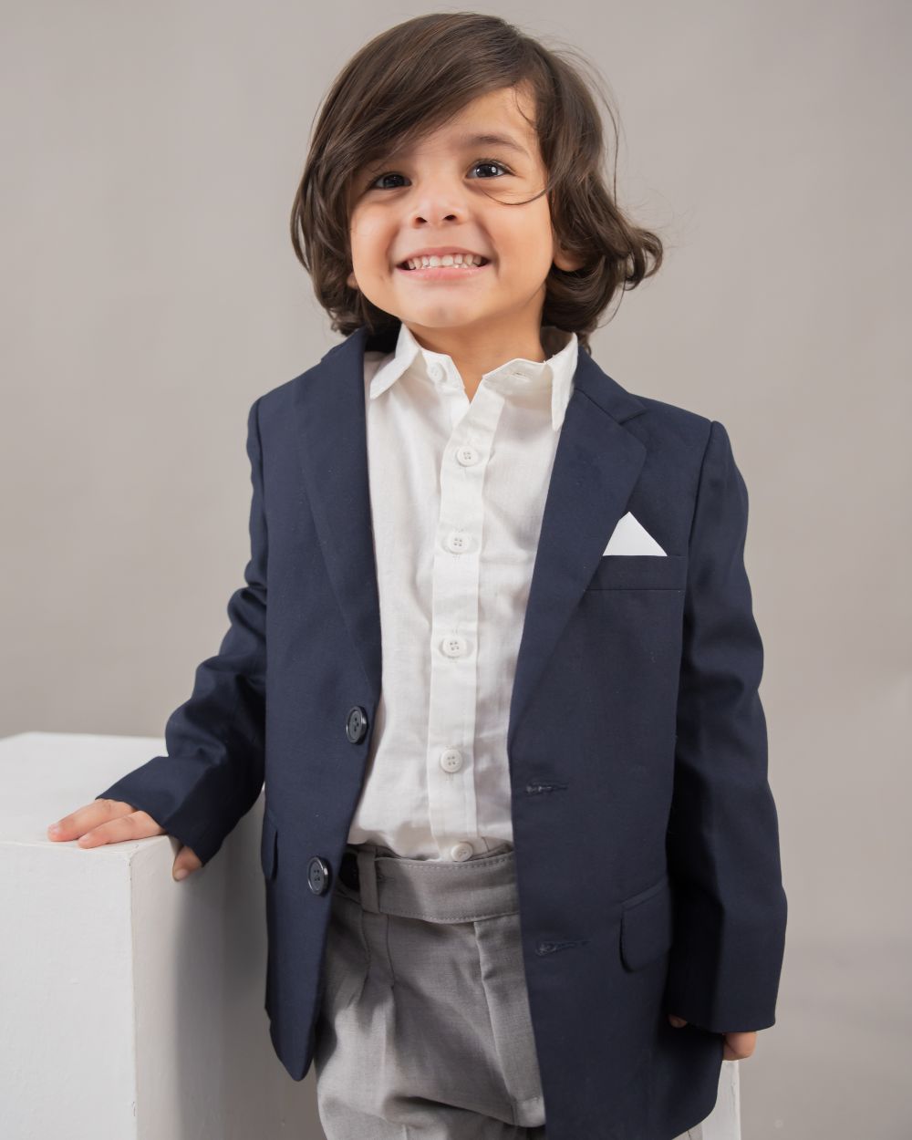 Boys Navy Blue Blazer Suit Set