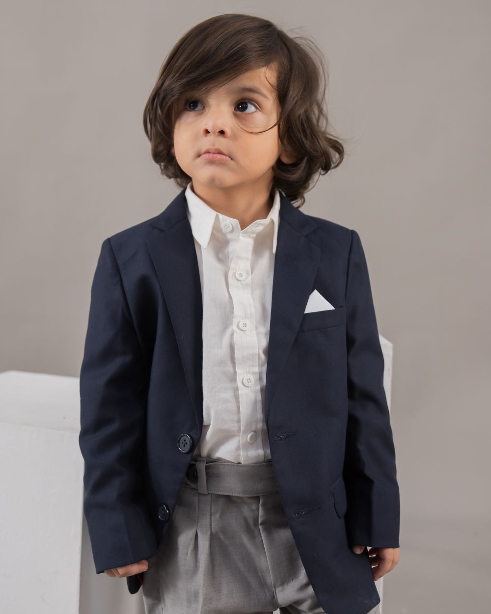 Boys Navy Blue Blazer Suit Set