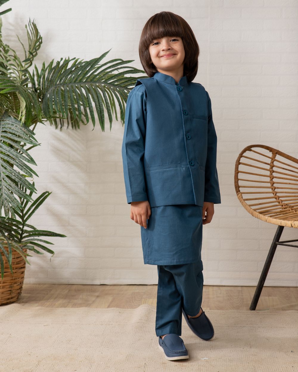 Zinc Kurta, Trouser and Waistcoat Set