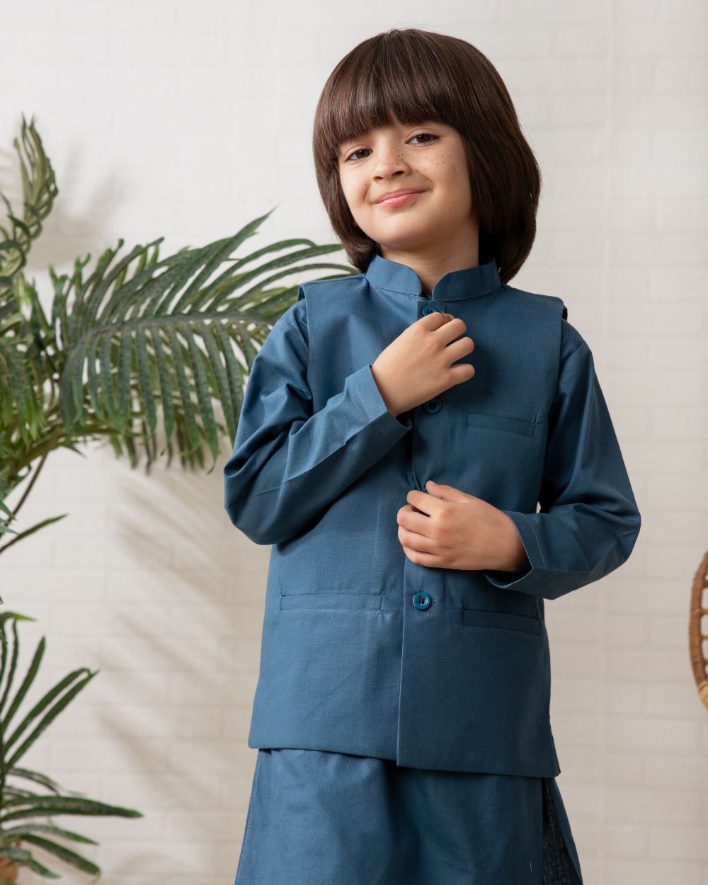 Zinc Kurta, Trouser and Waistcoat Set