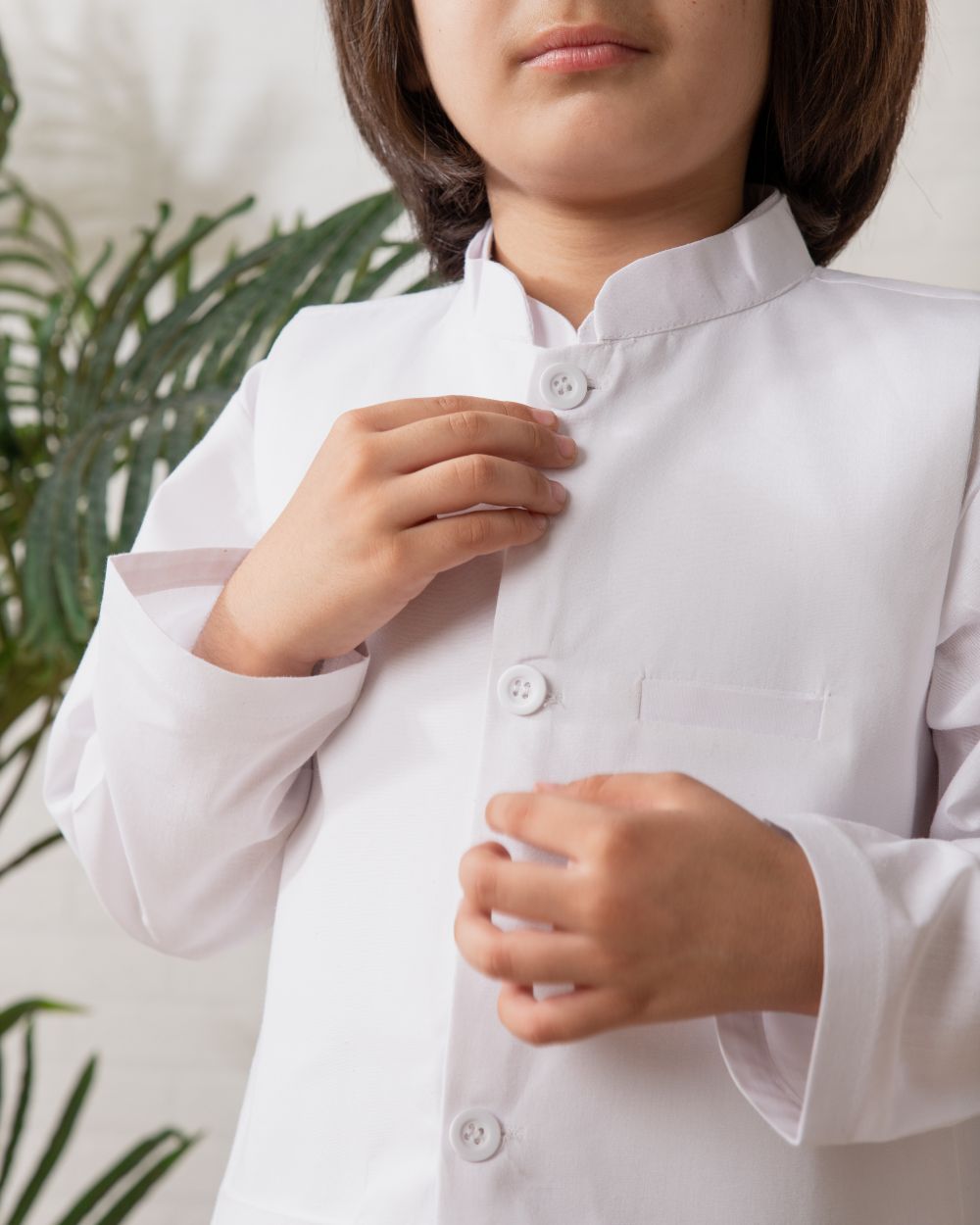 White Kurta, White Trouser and Plain White Waistcoat Set