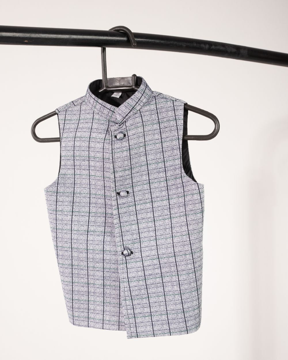Ash Grey Textured Waistcoat