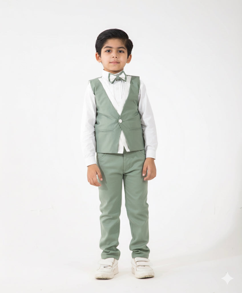4 PIECE SAGE GREEN SUIT