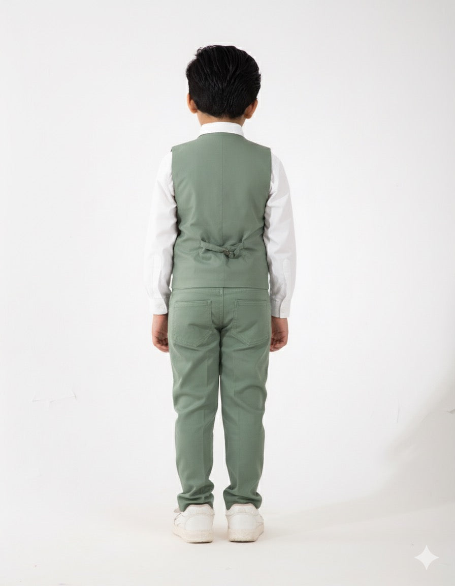 4 PIECE SAGE GREEN SUIT