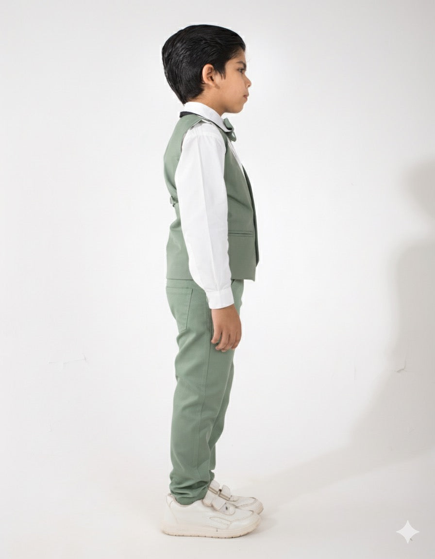 4 PIECE SAGE GREEN SUIT