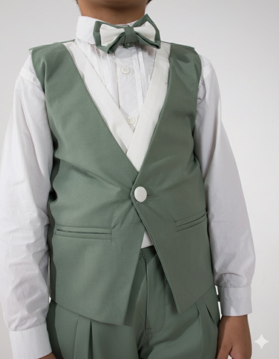 4 PIECE SAGE GREEN SUIT