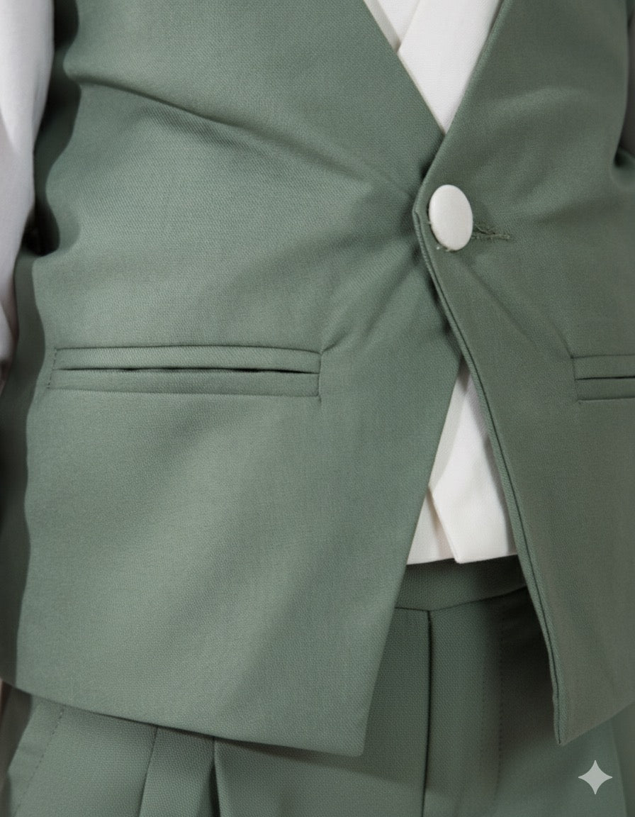 4 PIECE SAGE GREEN SUIT