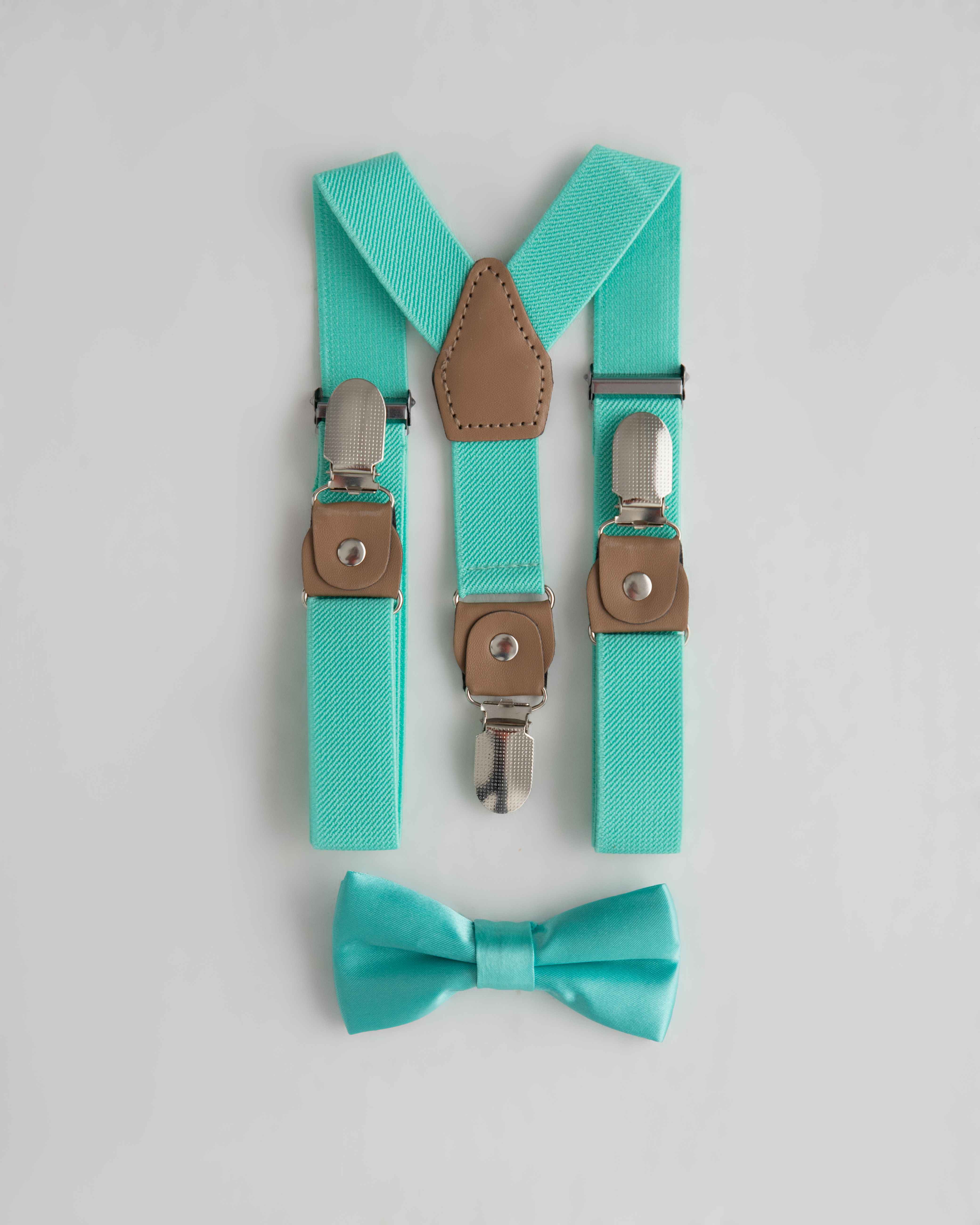 Tiffany suspender with solid Tiffany bow tie