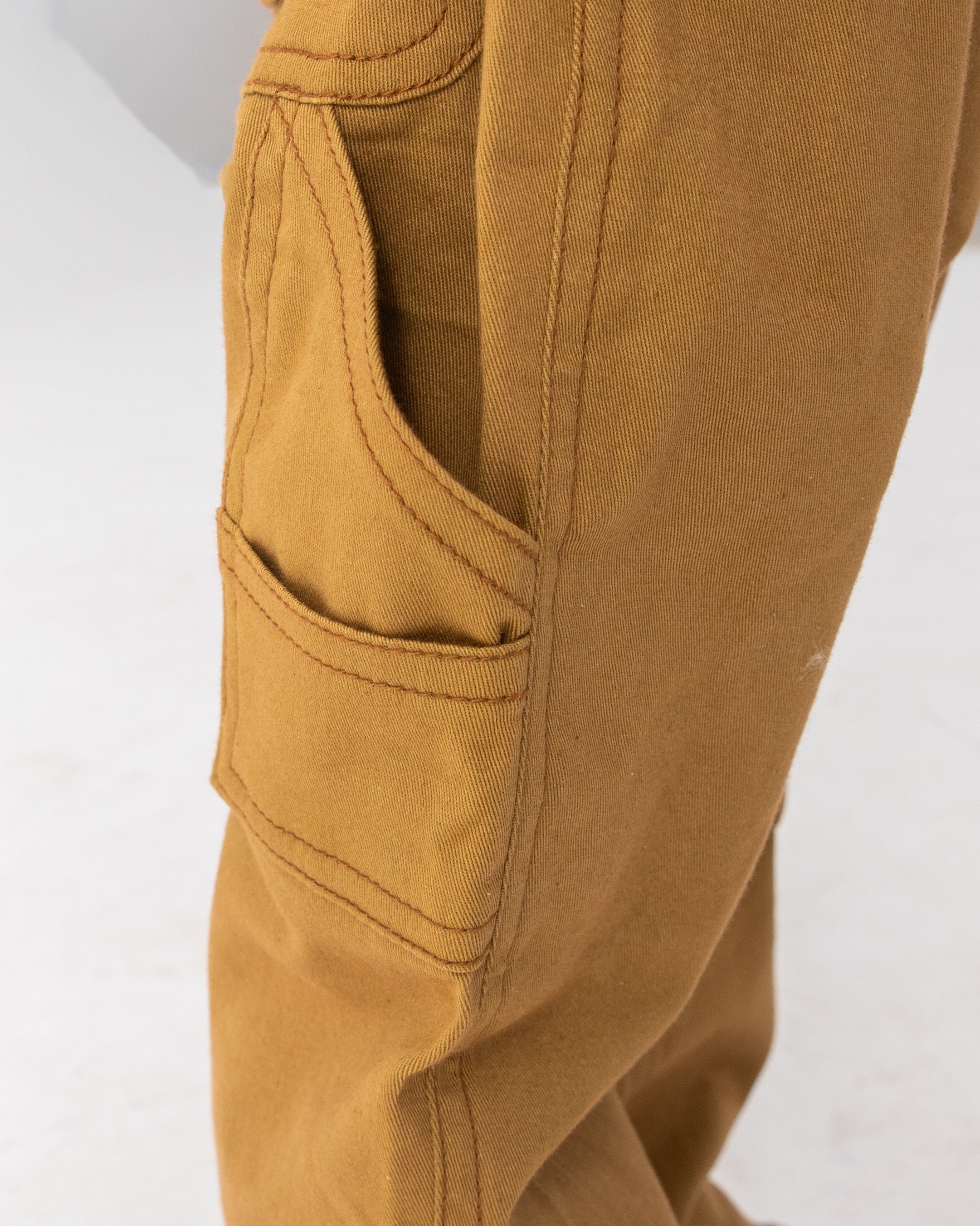 BROWN COVERALL AND CARPENTER PANT SET