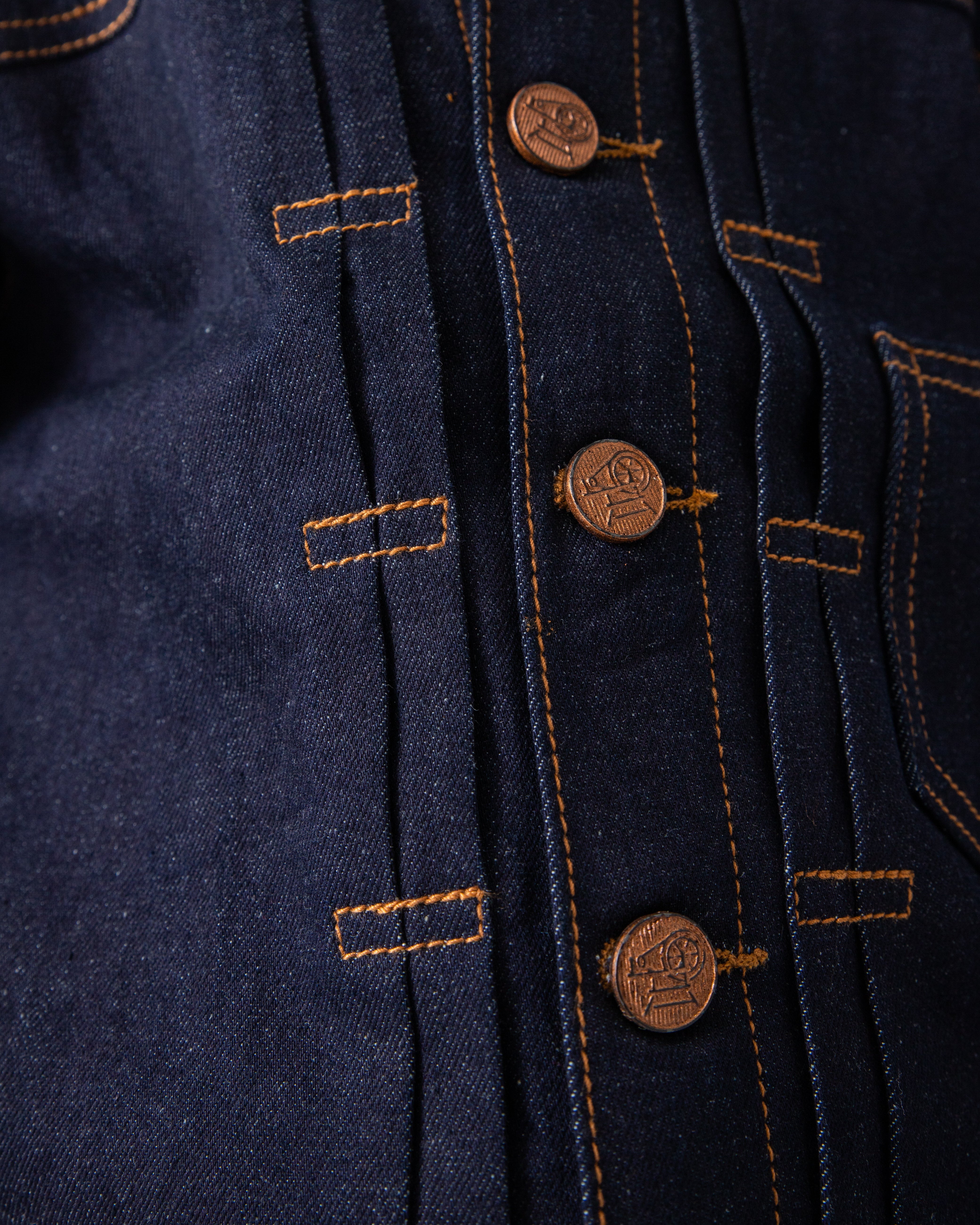 DARK BLUE RINSE PLEATED JACKET WITH MATCHING PANT CO-ORD SET
