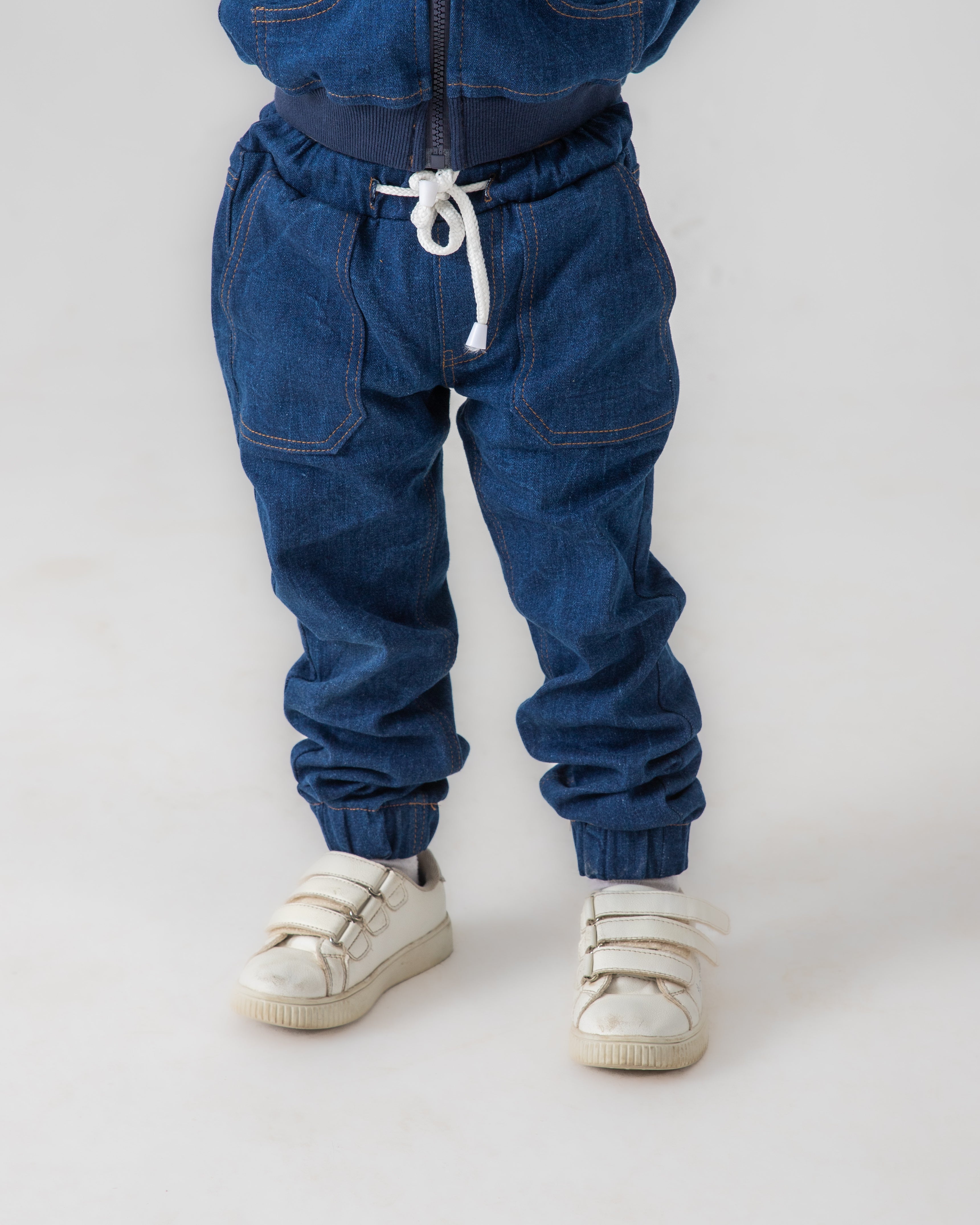 BOYS AND GIRLS DARK BLUE JOGGER JEANS