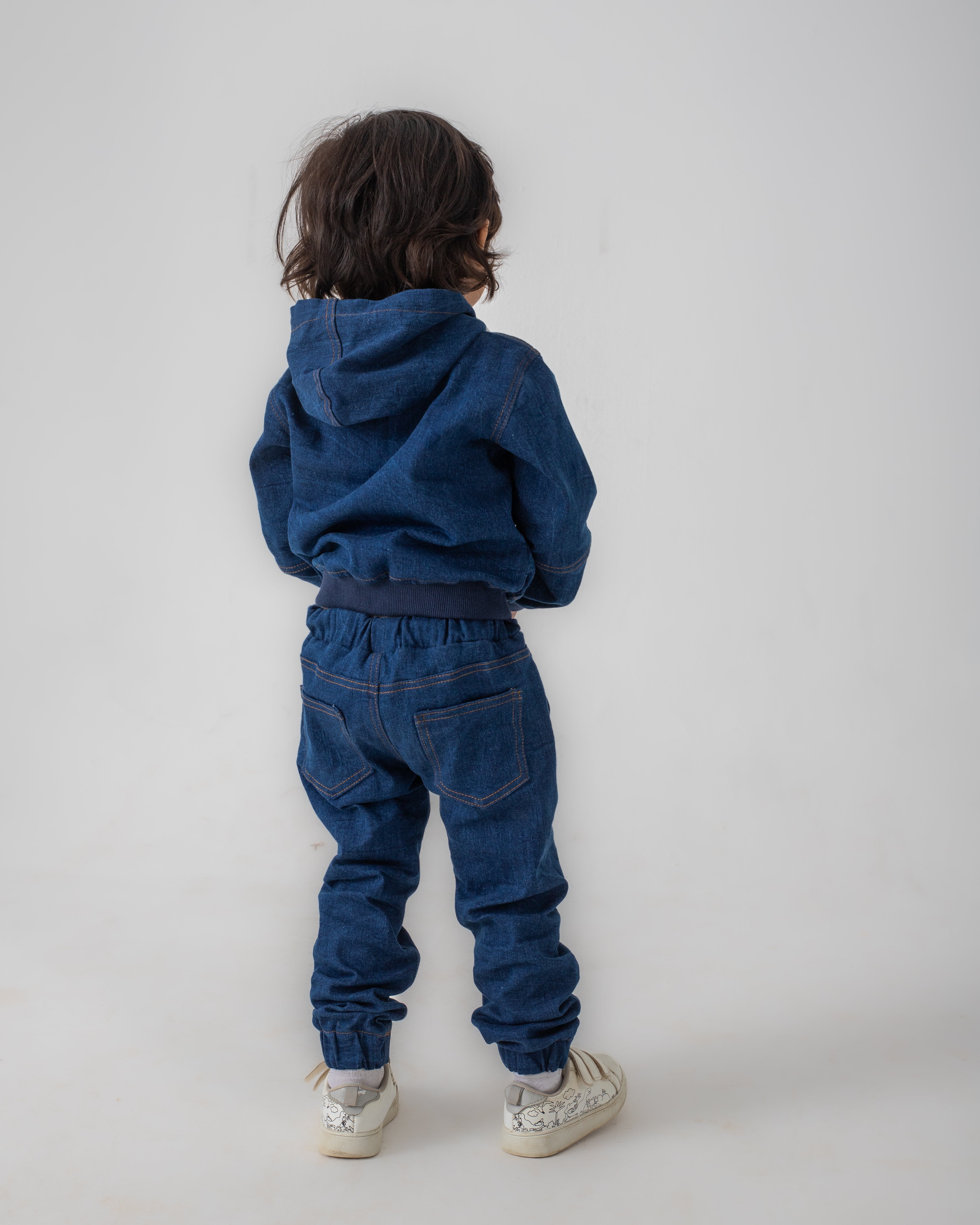 BOYS AND GIRLS DARK BLUE JOGGER JEANS