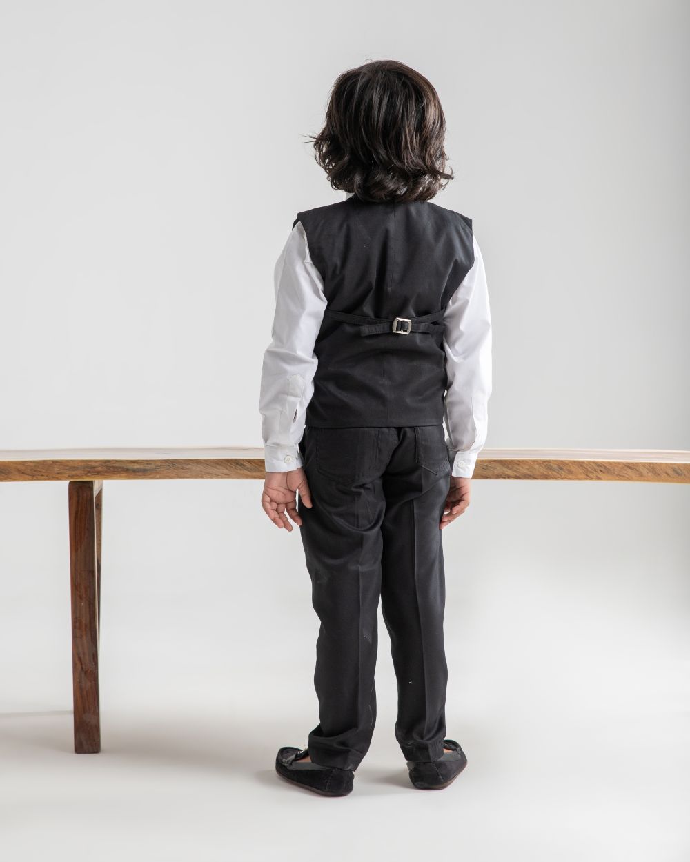 Black Single Buttoned Luxe Waistcoat and Pant Set