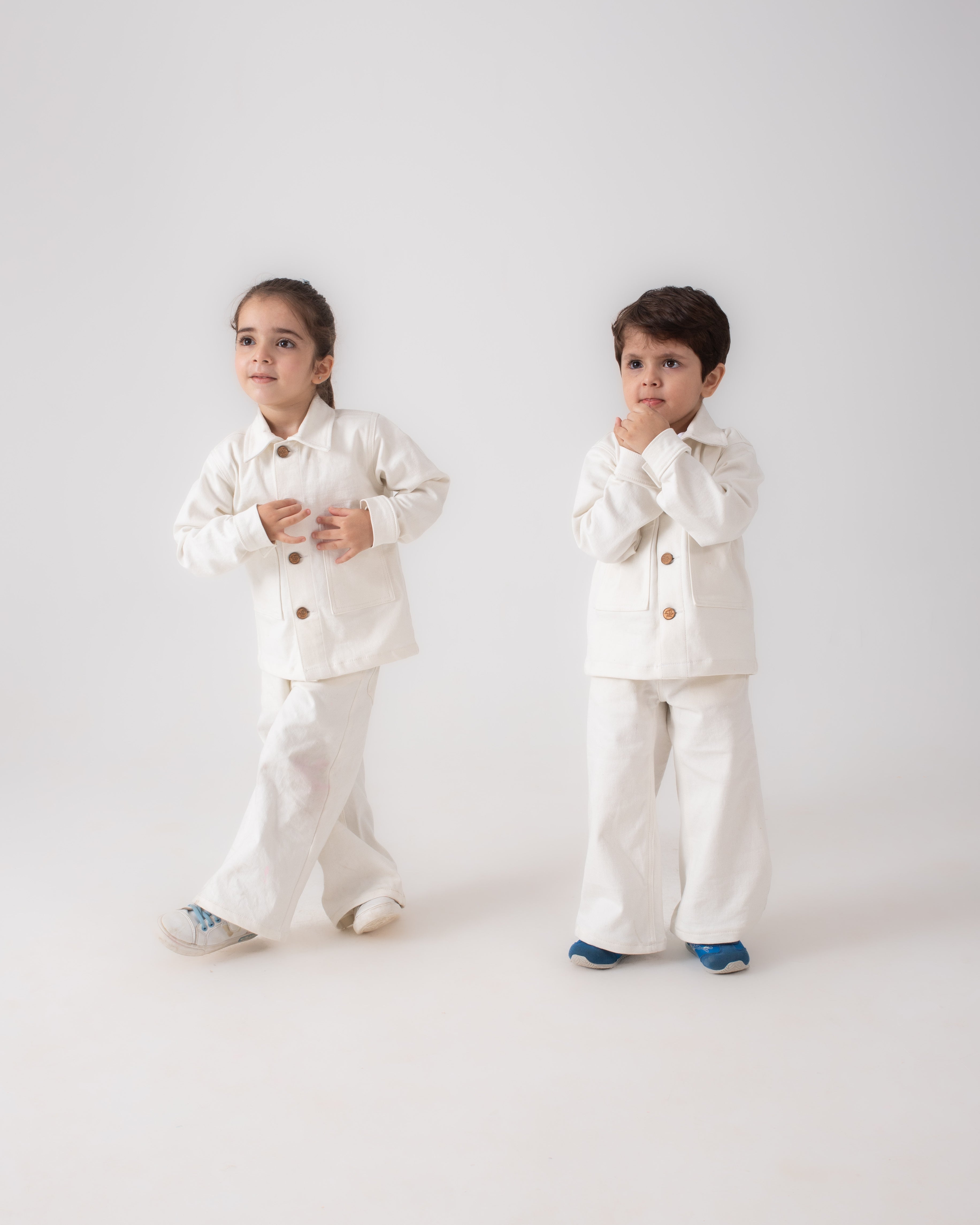 Unisex White Oversized Jacket and Wide Legged Pant Set