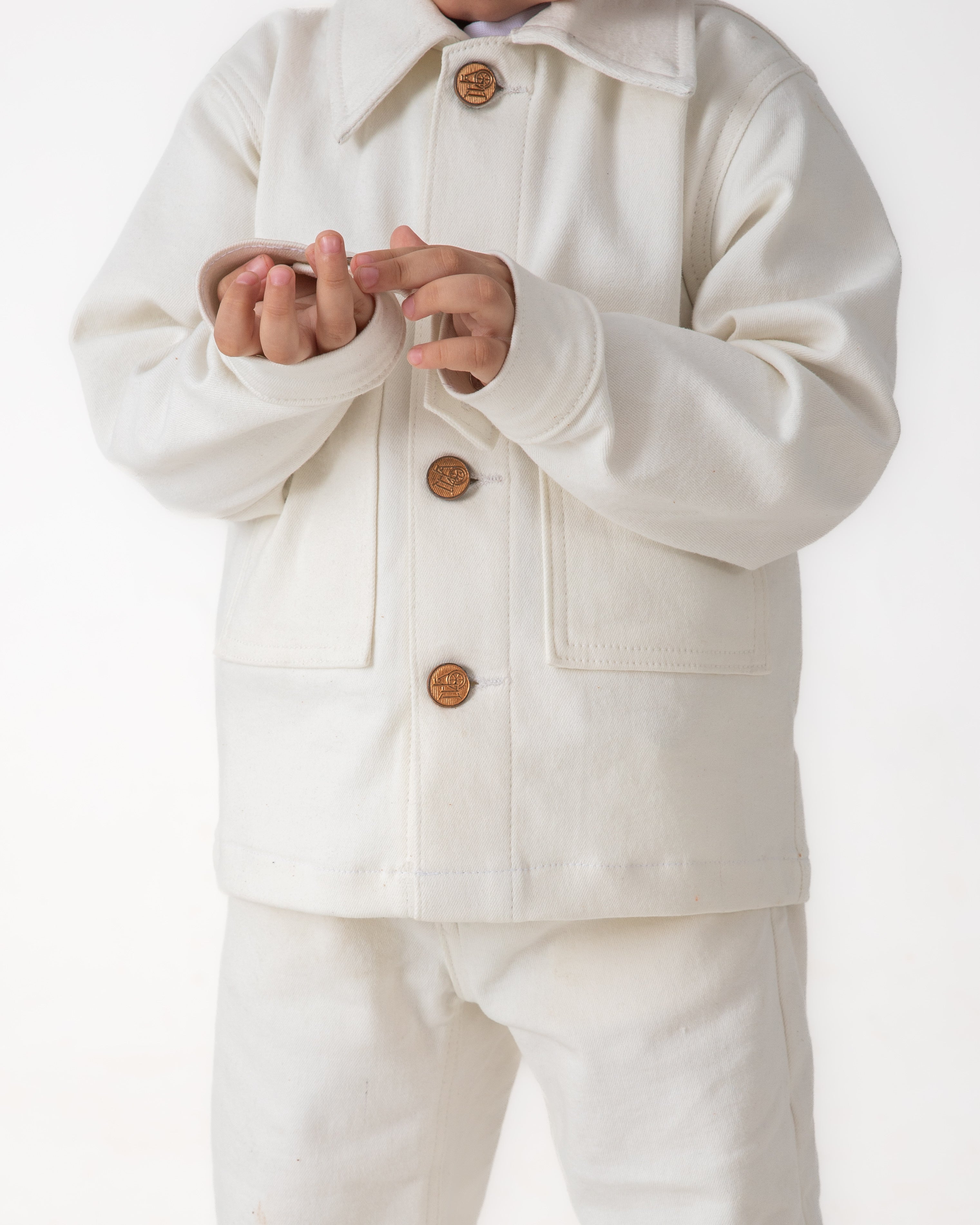 Unisex White Oversized Jacket and Wide Legged Pant Set