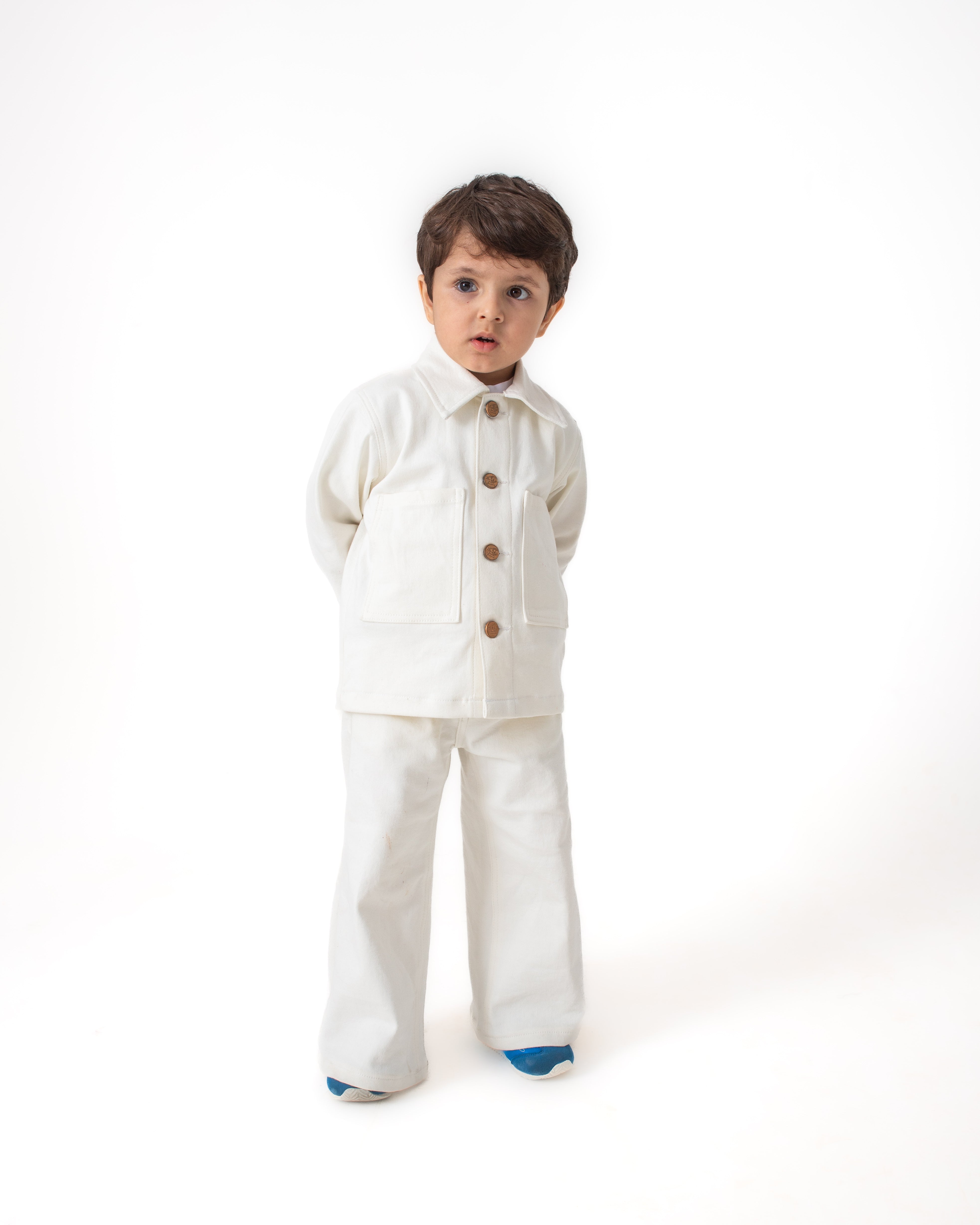 Unisex White Oversized Jacket and Wide Legged Pant Set