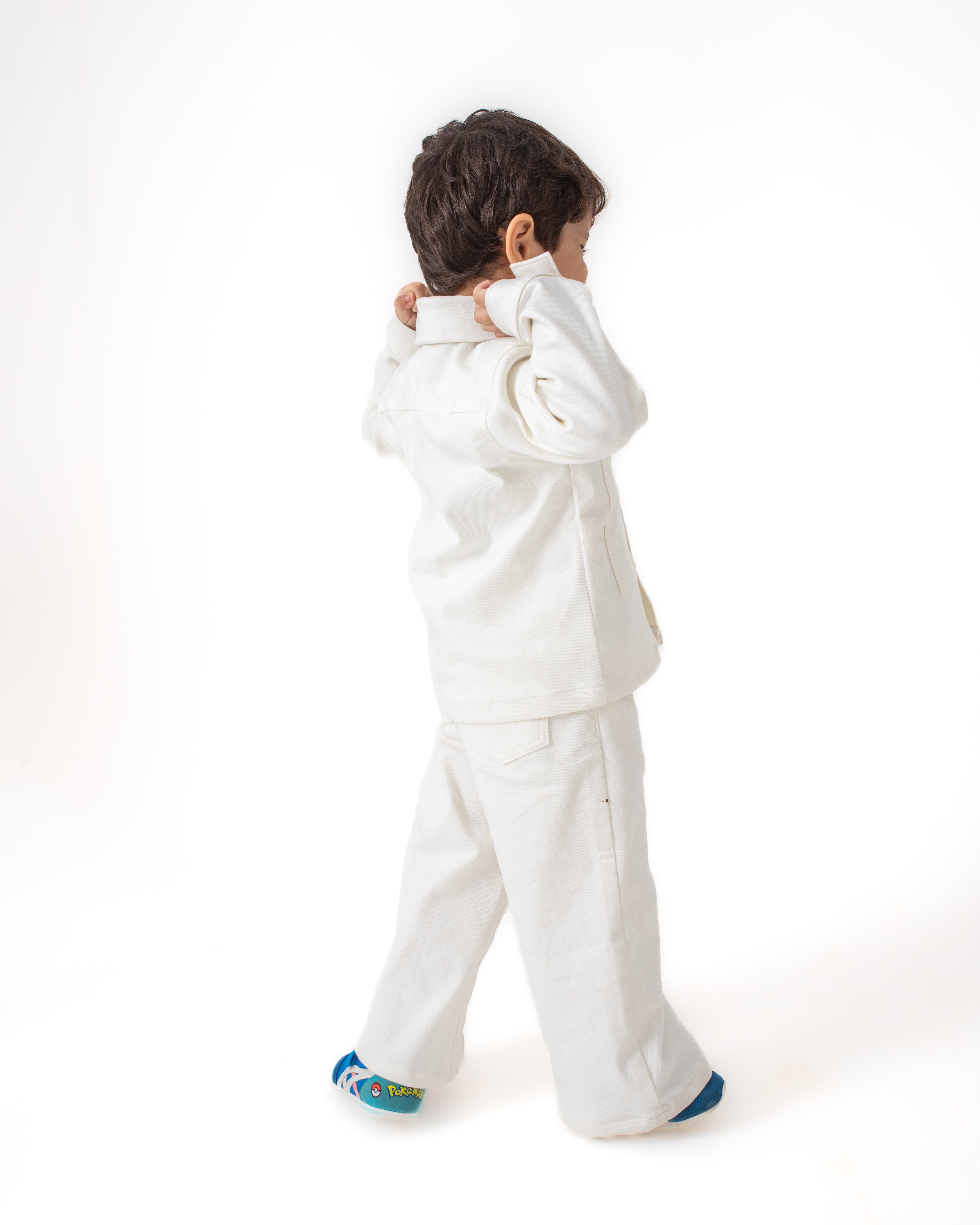 Unisex White Oversized Jacket and Wide Legged Pant Set