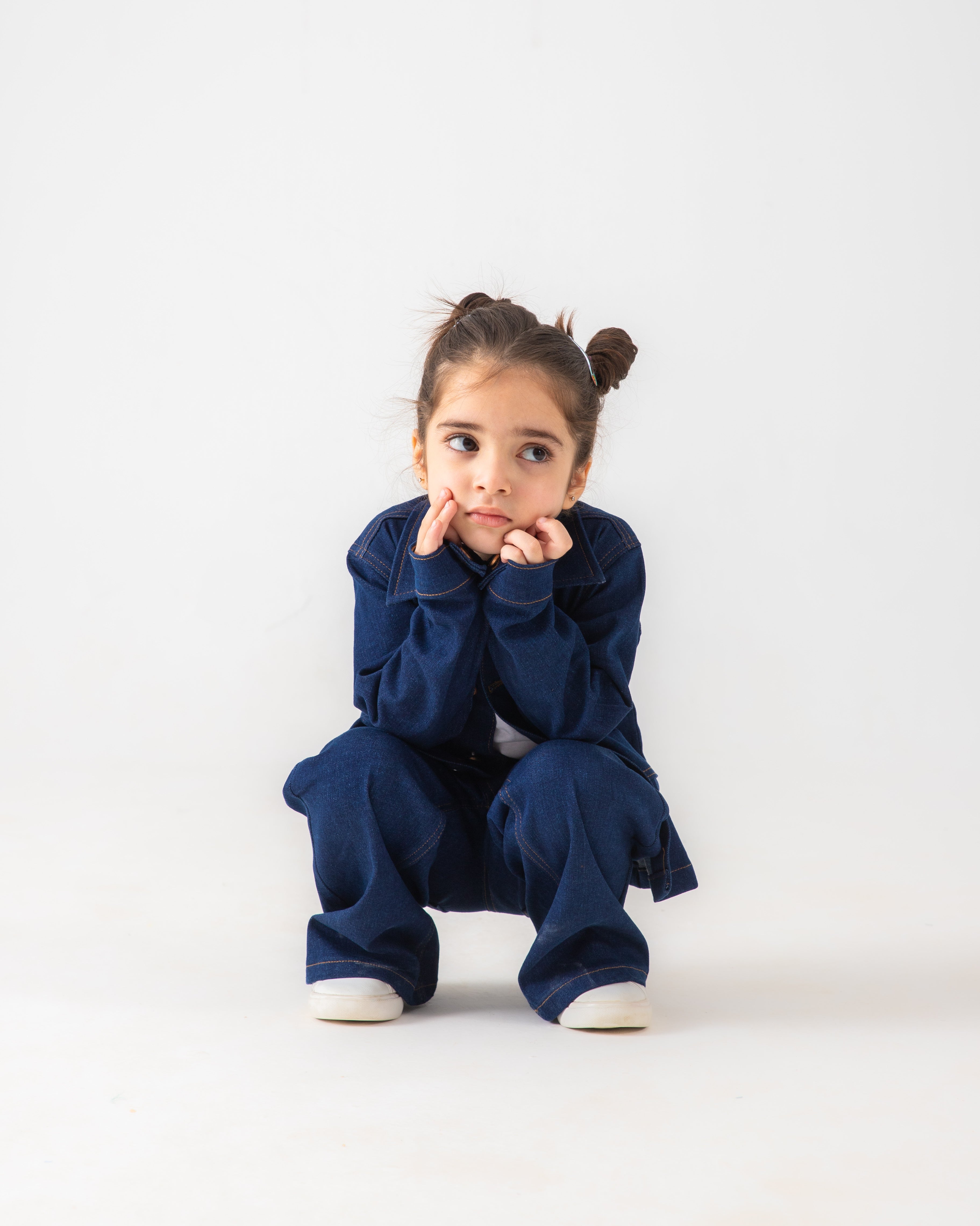 Unisex Dark Blue Oversized Jacket and Wide Legged Pant Set