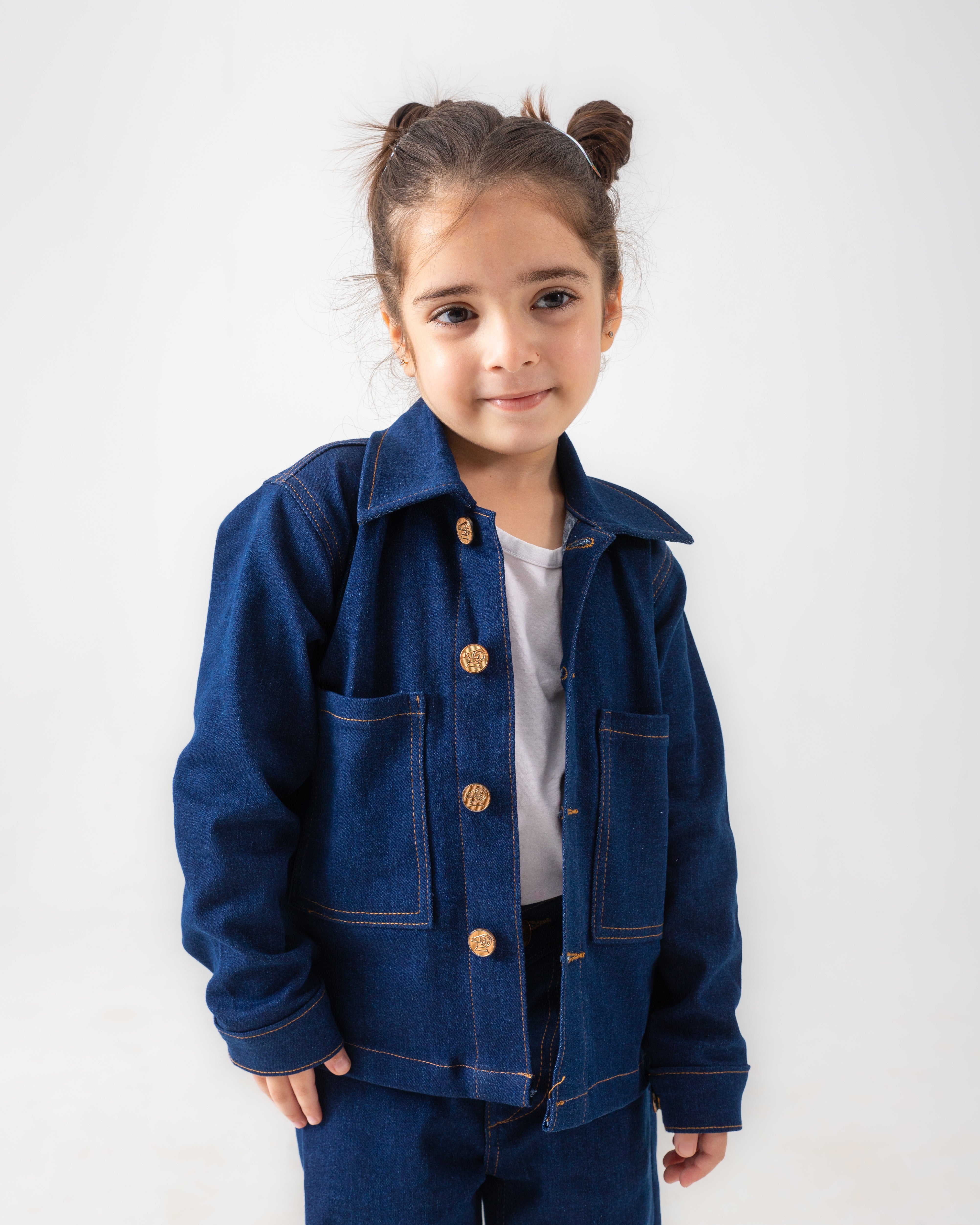 Unisex Dark Blue Oversized Jacket and Wide Legged Pant Set