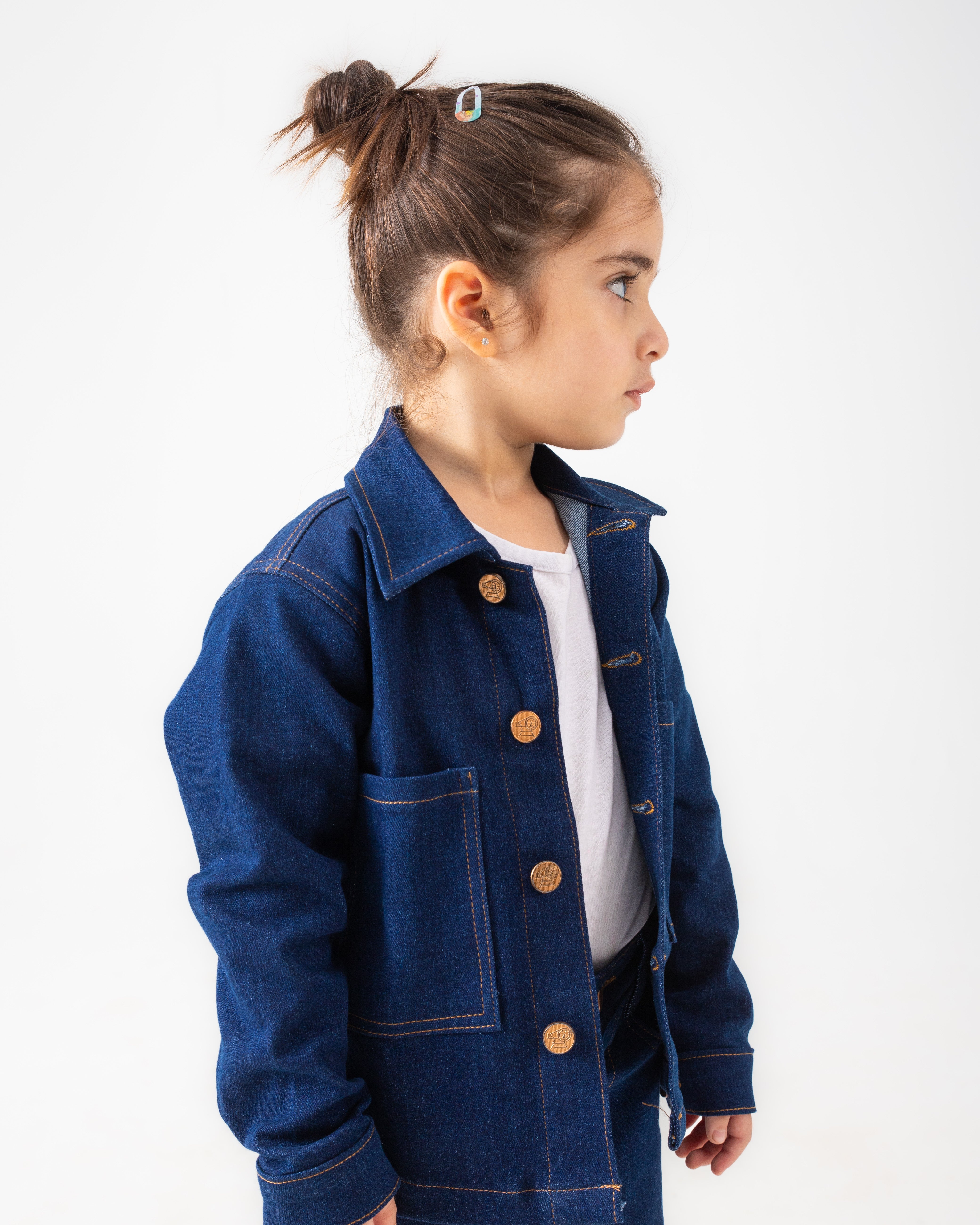 Unisex Dark Blue Oversized Jacket and Wide Legged Pant Set