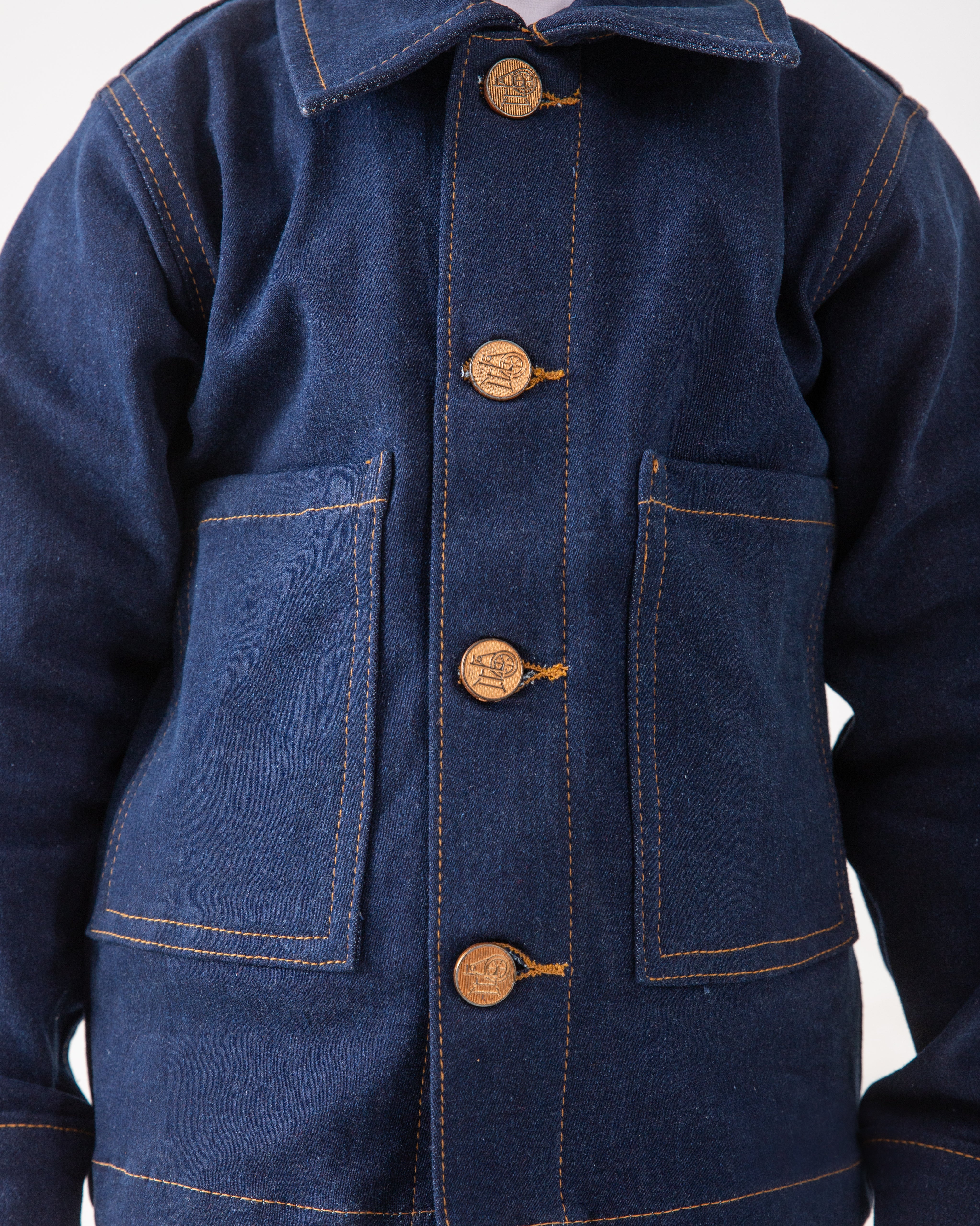 Unisex Dark Blue Oversized Jacket and Wide Legged Pant Set