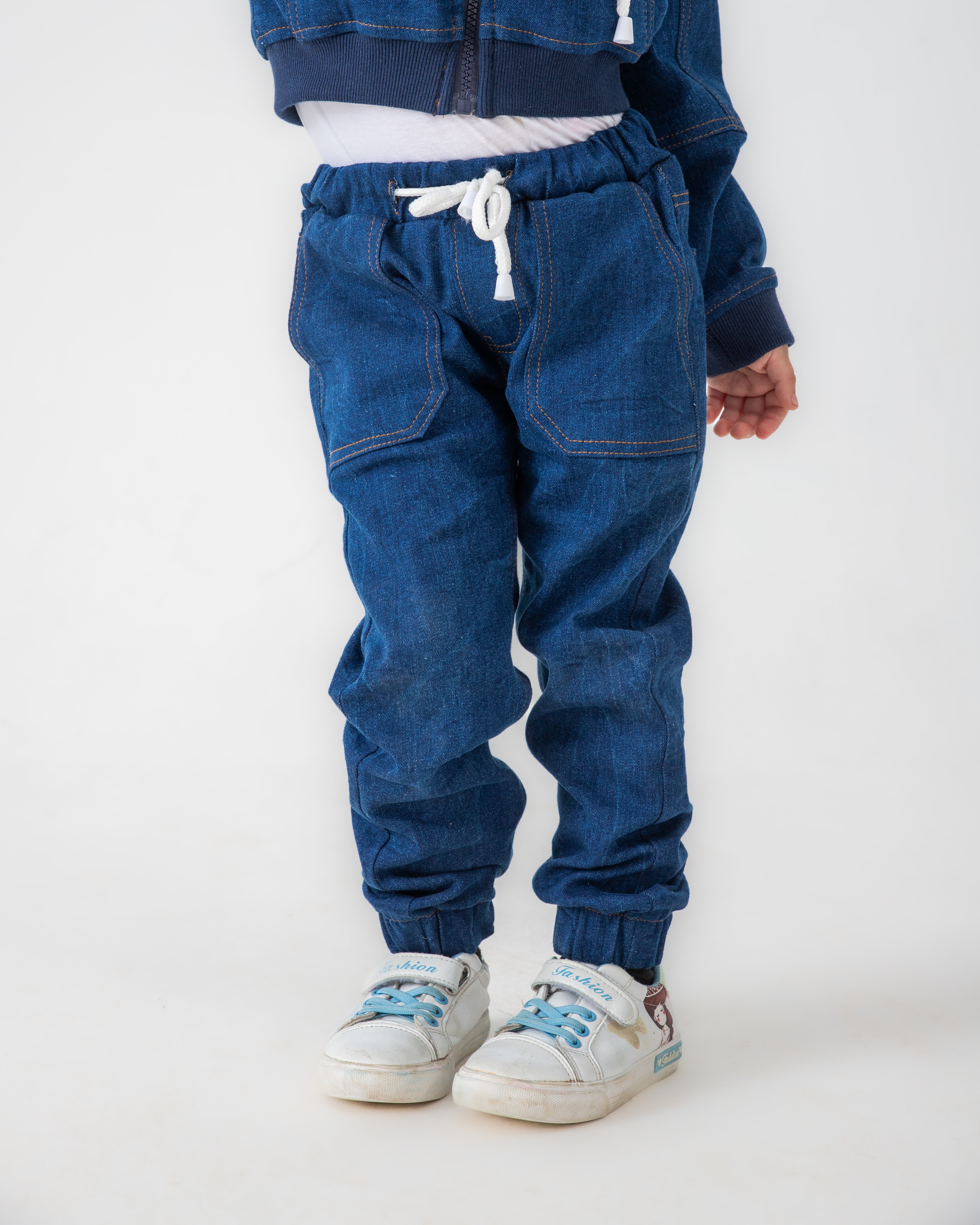 BOYS AND GIRLS DARK BLUE JOGGER JEANS