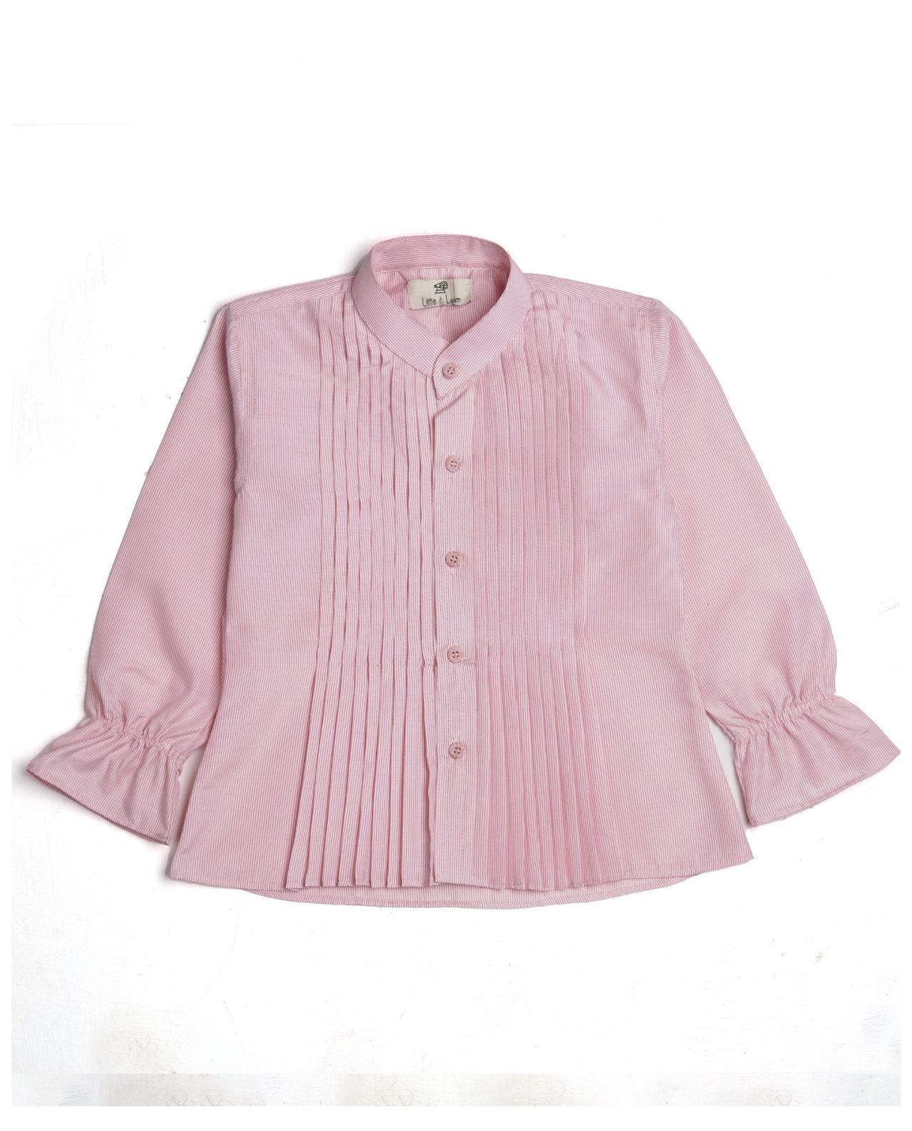 Pink pleated shirt
