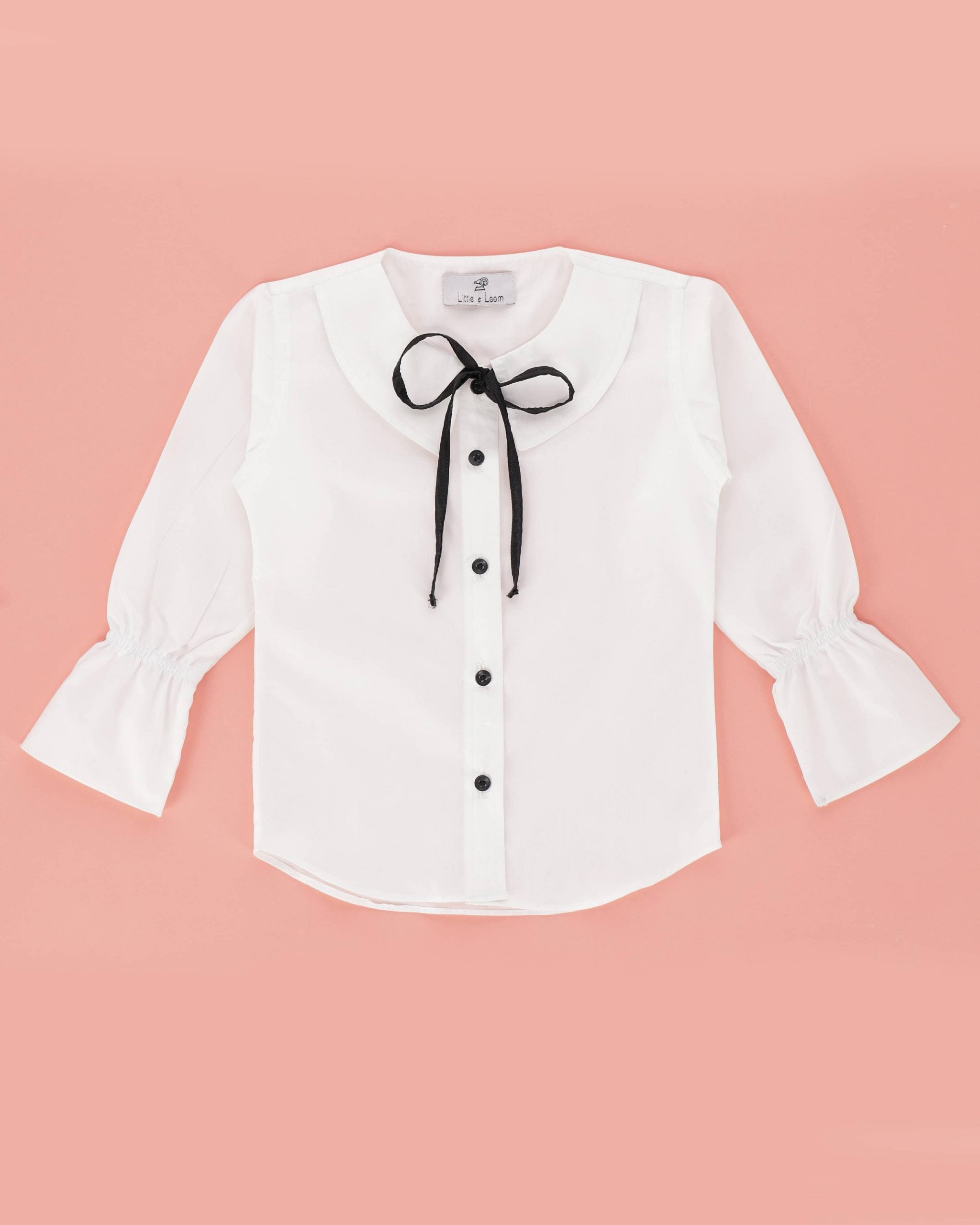 THE CLASSIC WHITE SHIRT WITH BLACK RIBBON