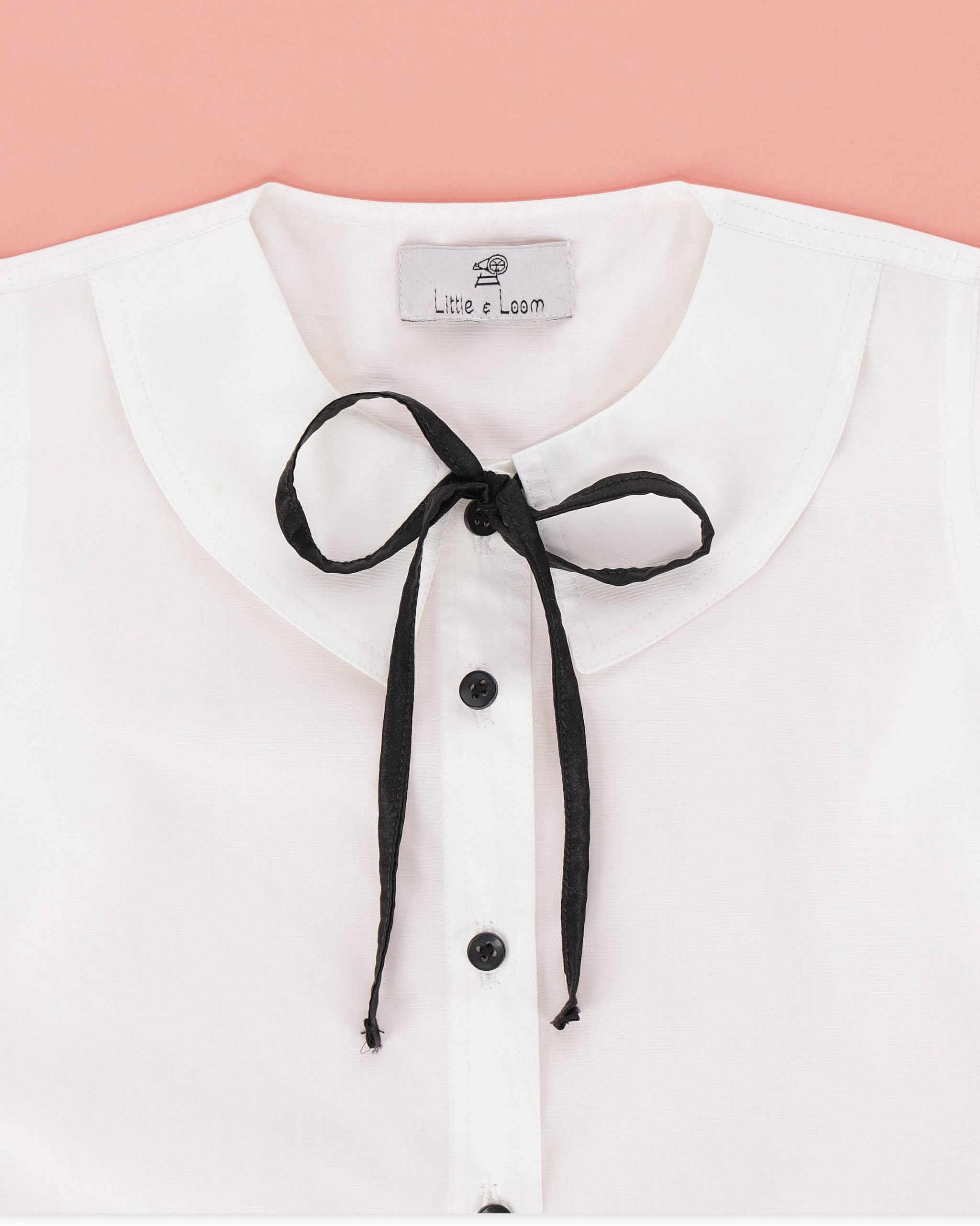 THE CLASSIC WHITE SHIRT WITH BLACK RIBBON