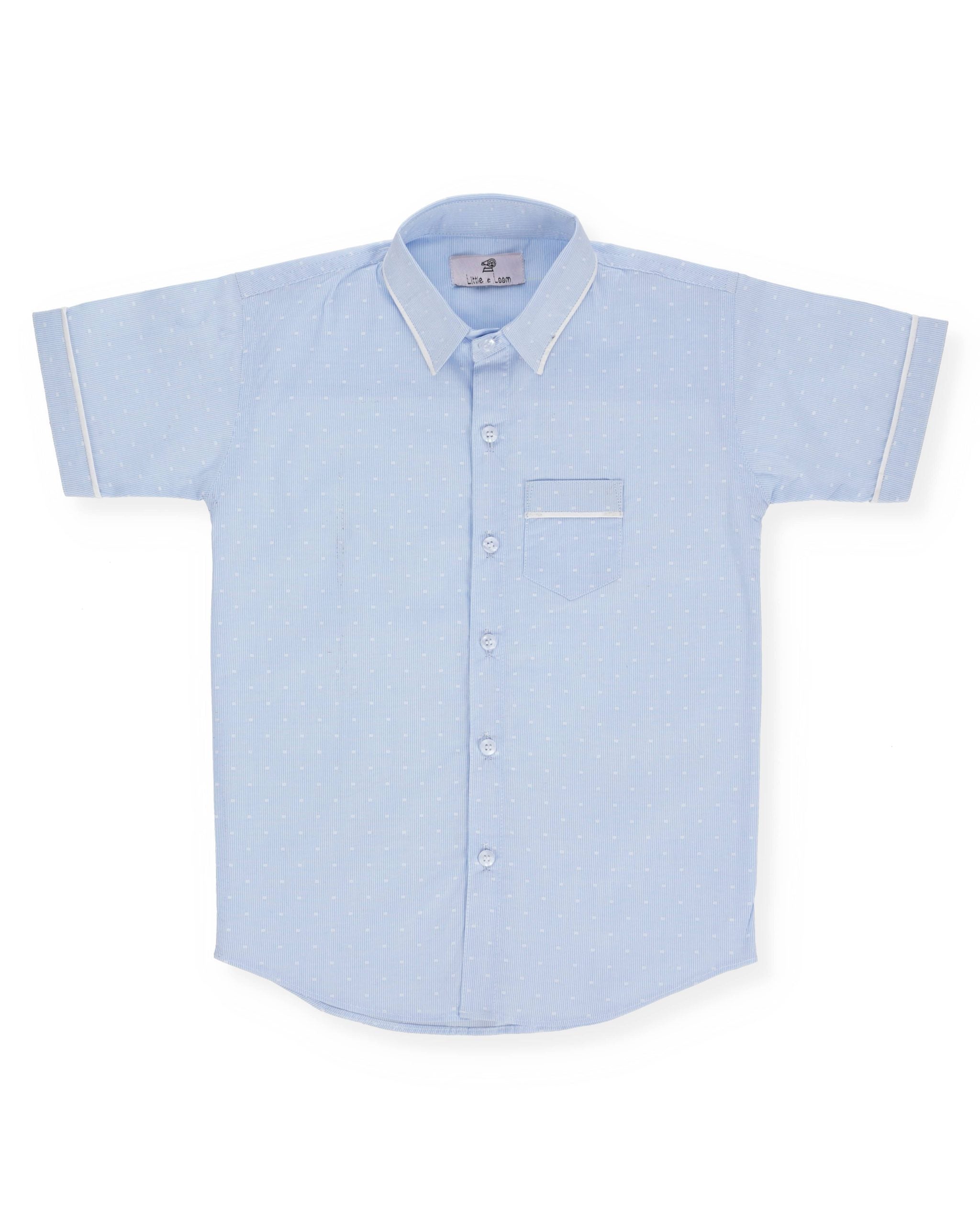 ICE BLUE DOTTED SHIRT