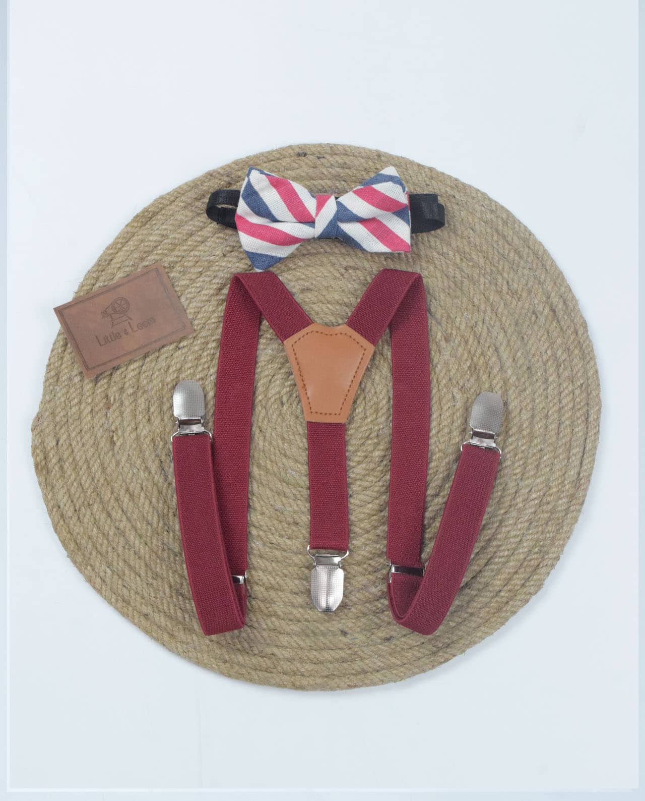 Black/Red Stripe Suspender Set