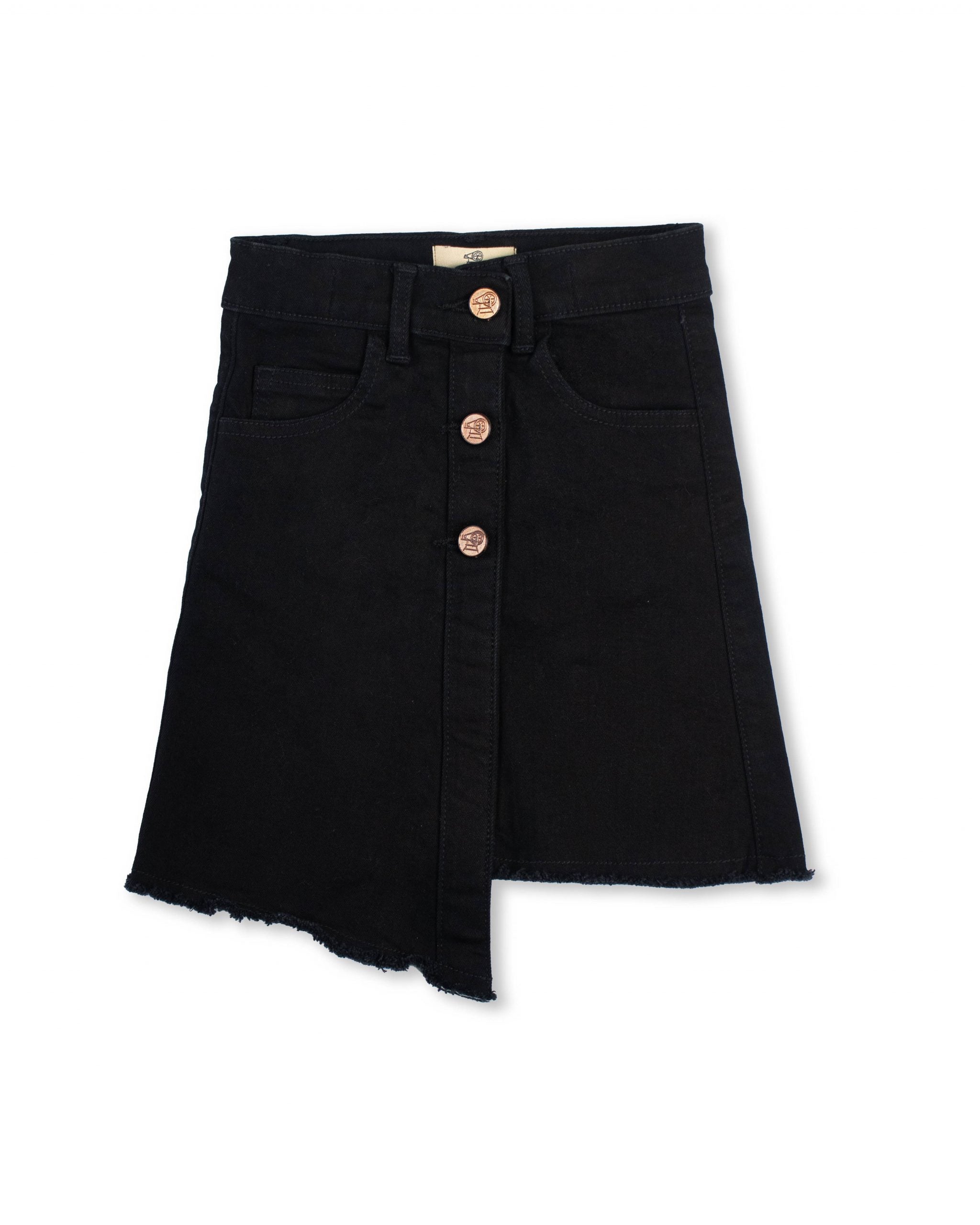 black slant cut skirt